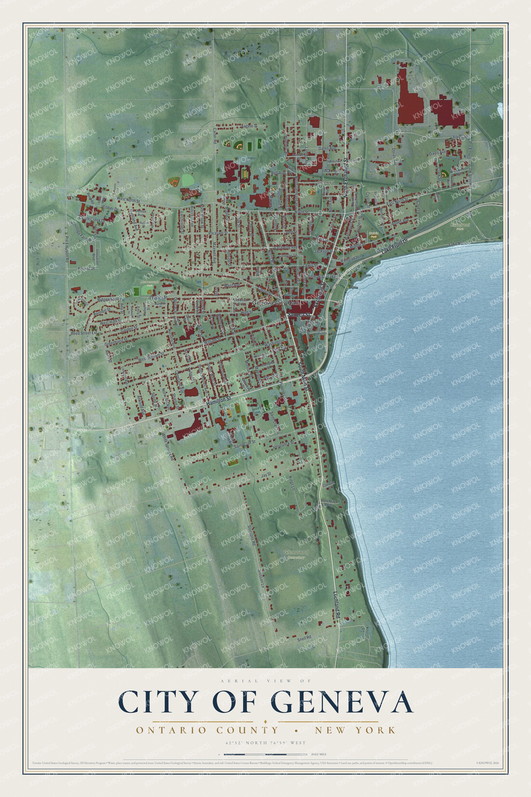 Watermarked full-map preview of Geneva, New York