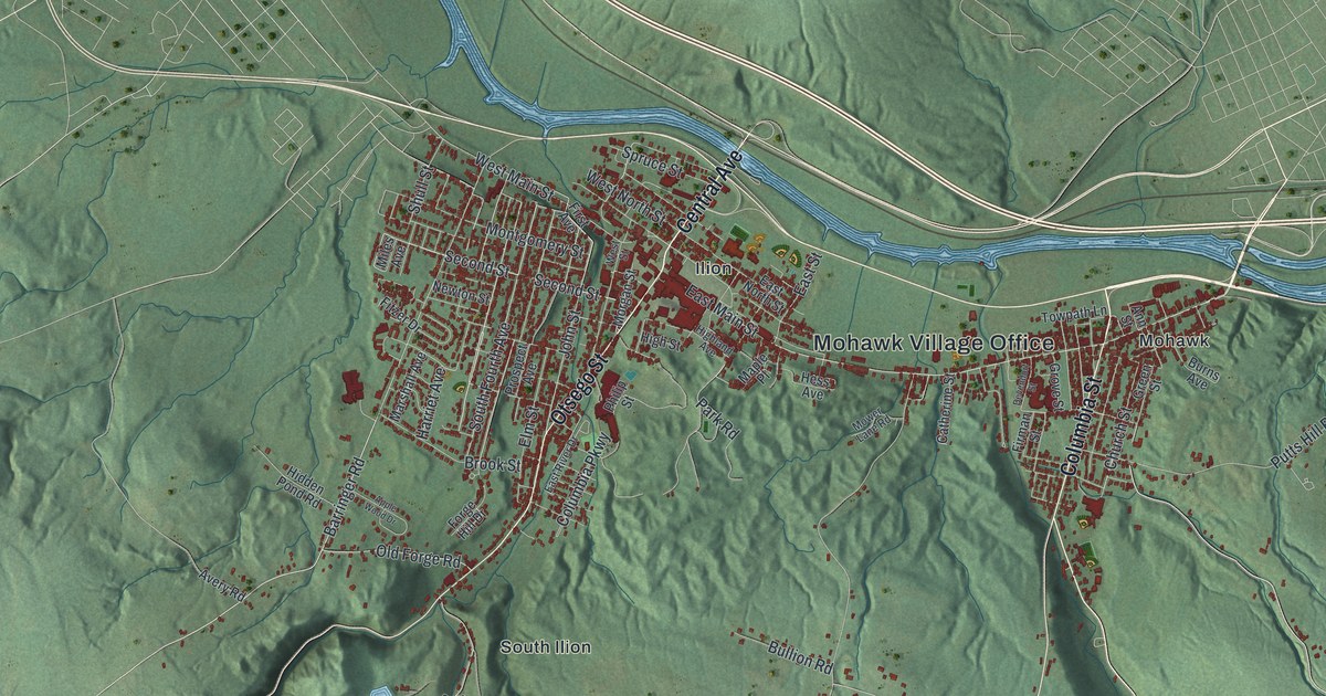 Map of German Flatts, New York, Drawn Like an Old Atlas