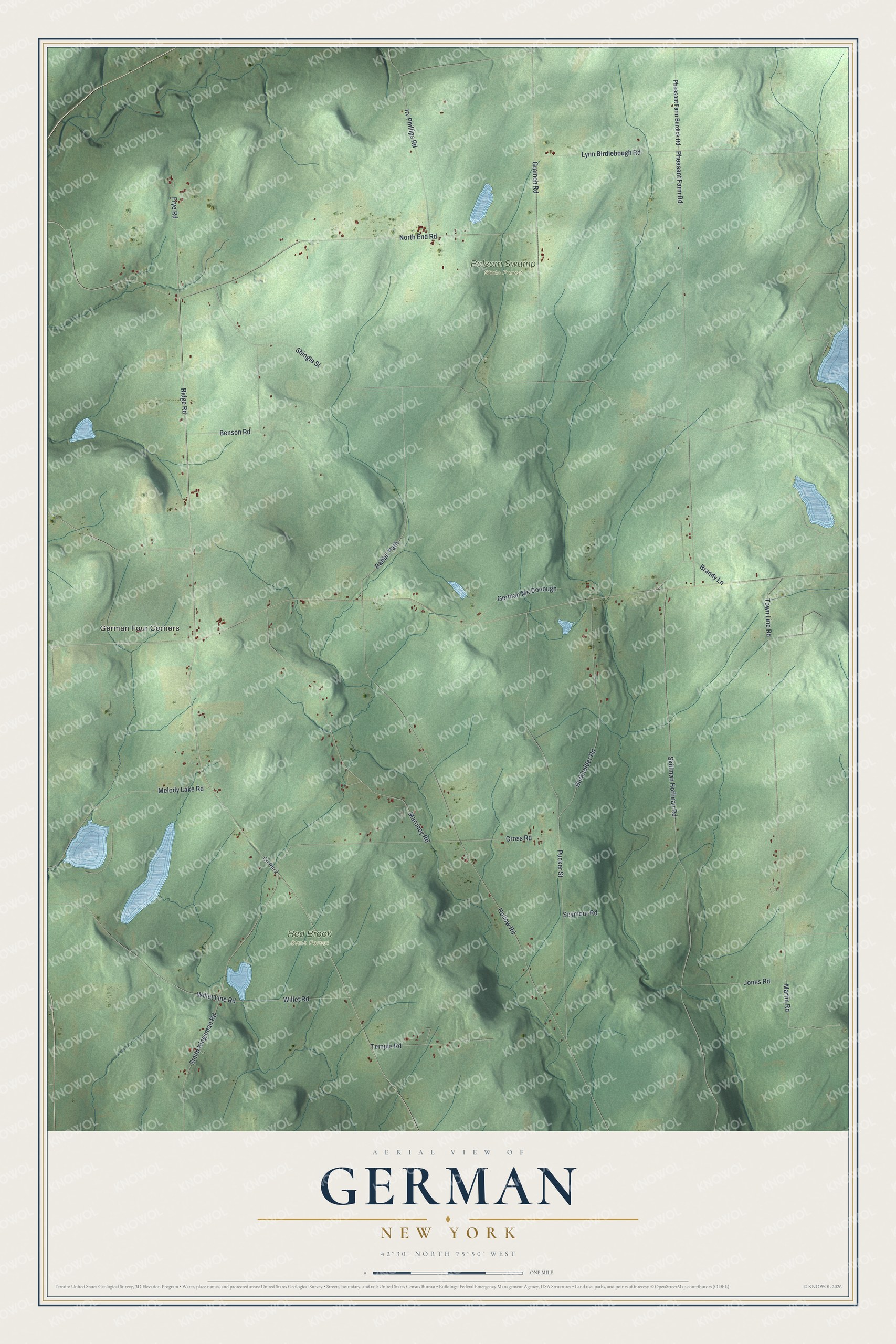 Watermarked full-map preview of German, New York
