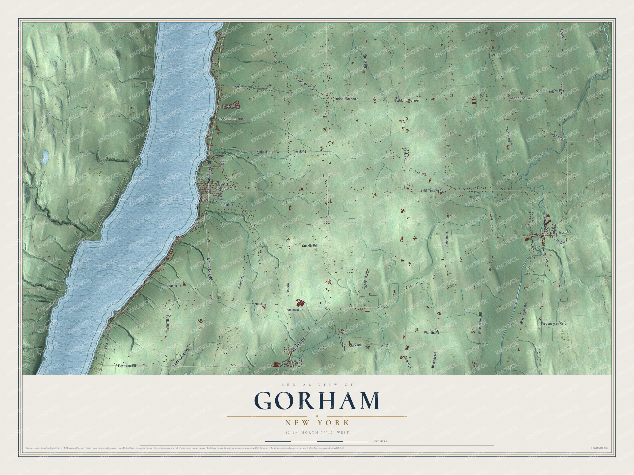 Watermarked full-map preview of Gorham, New York