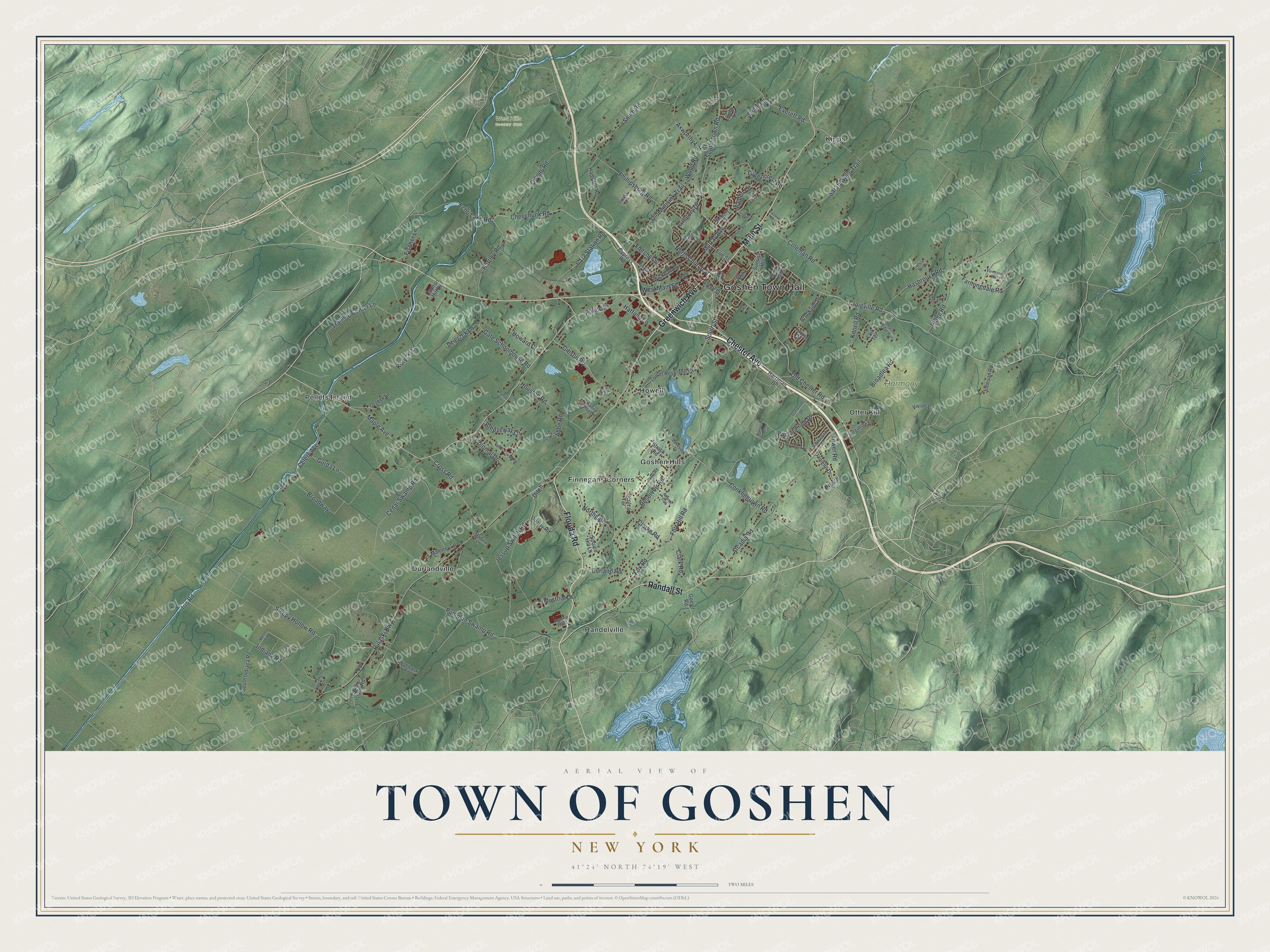Watermarked full-map preview of Goshen, New York