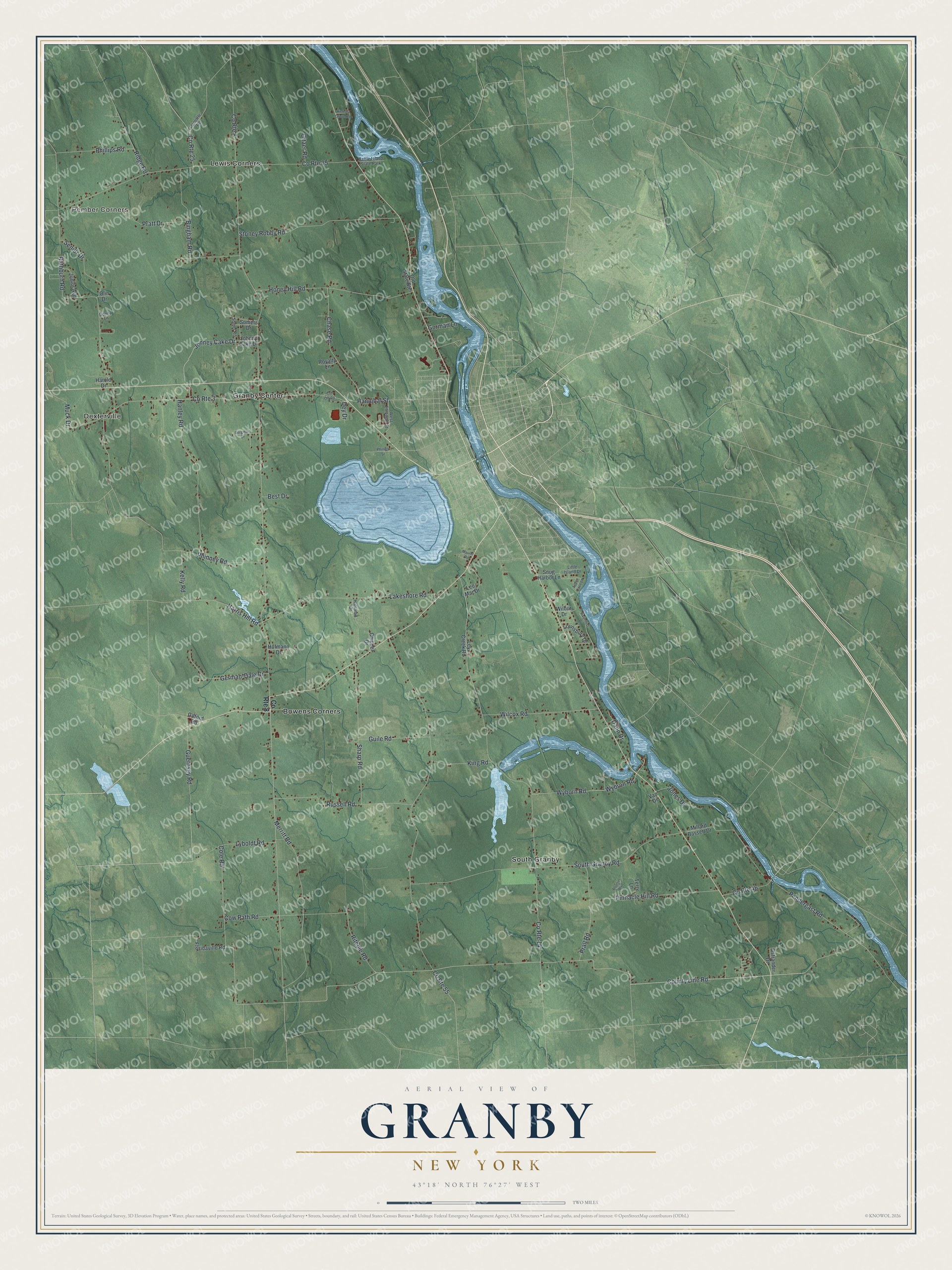 Watermarked full-map preview of Granby, New York