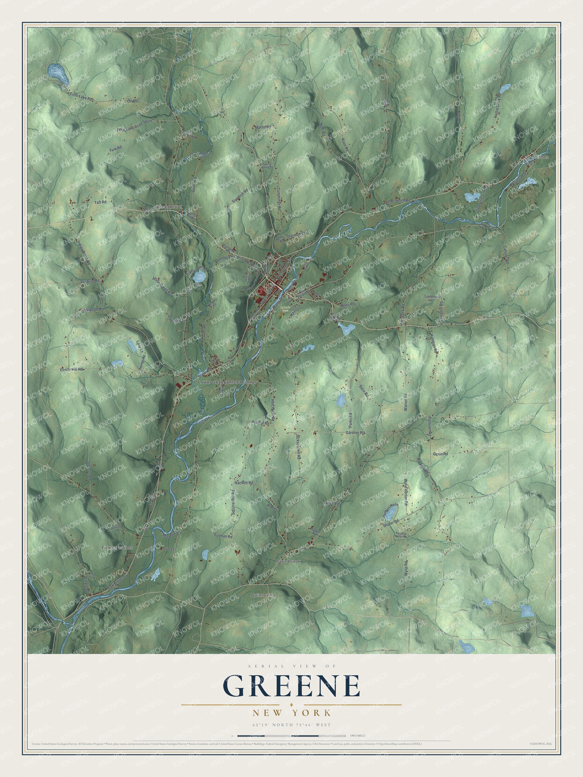 Watermarked full-map preview of Greene, New York