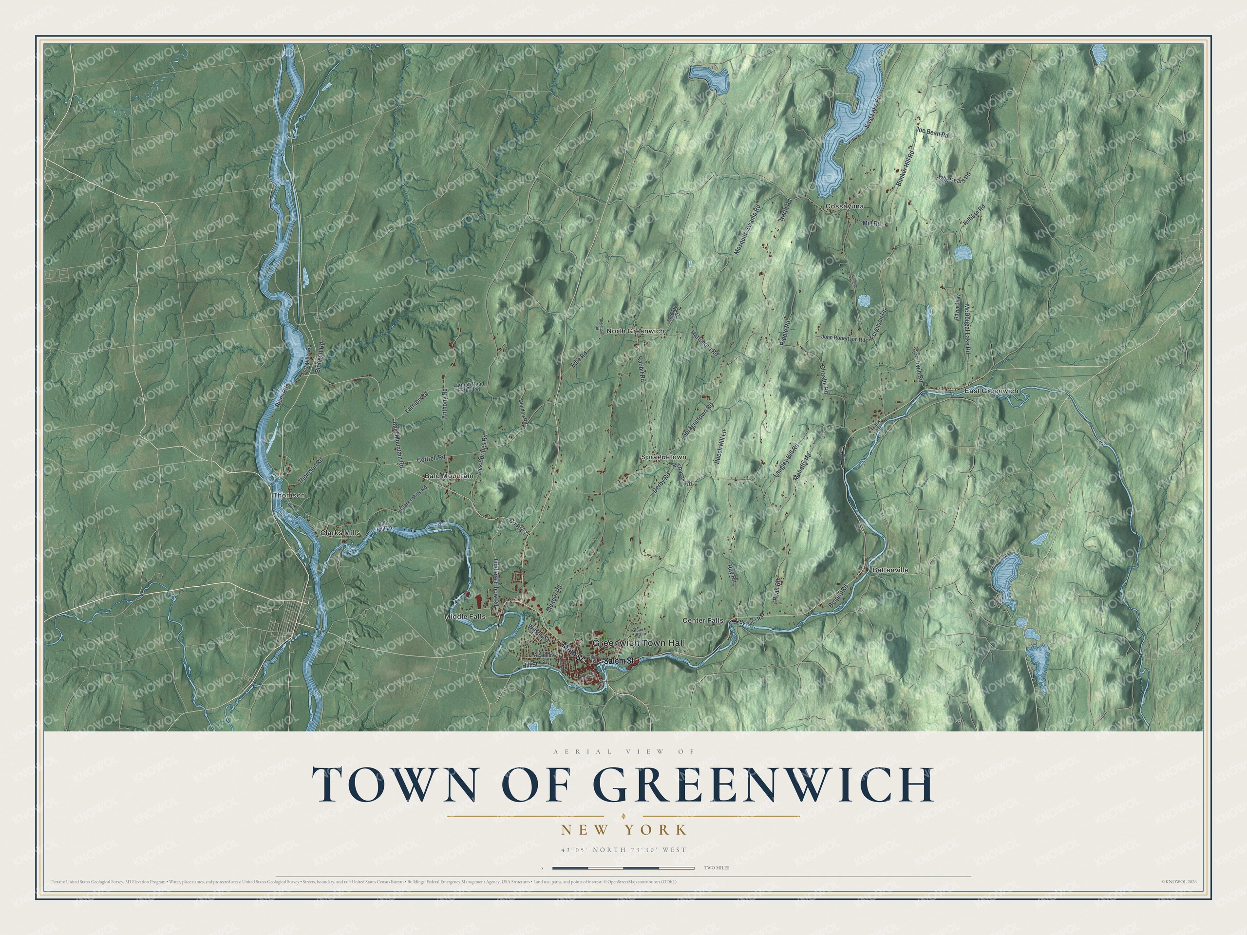 Watermarked full-map preview of Greenwich, New York