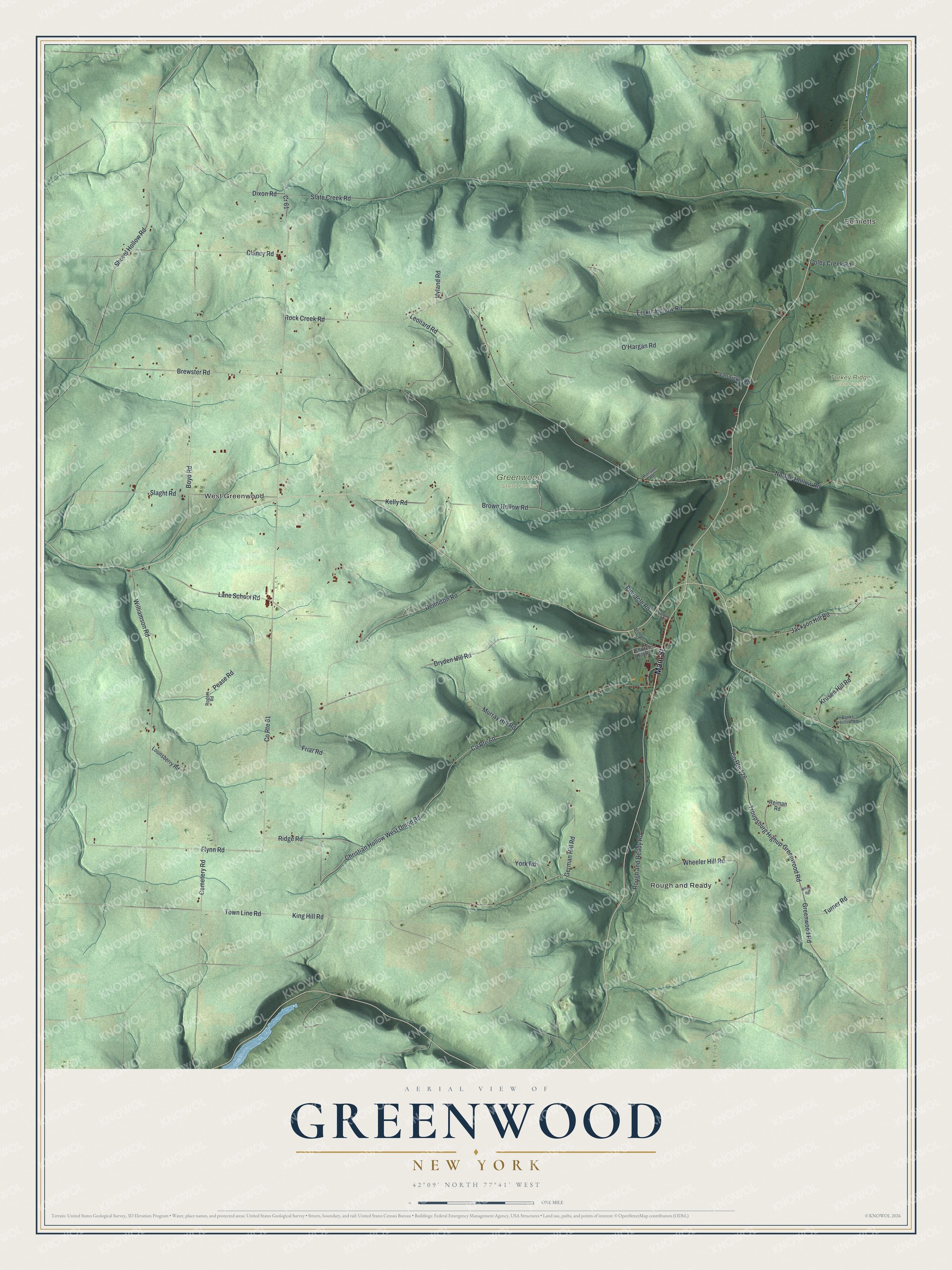 Watermarked full-map preview of Greenwood, New York