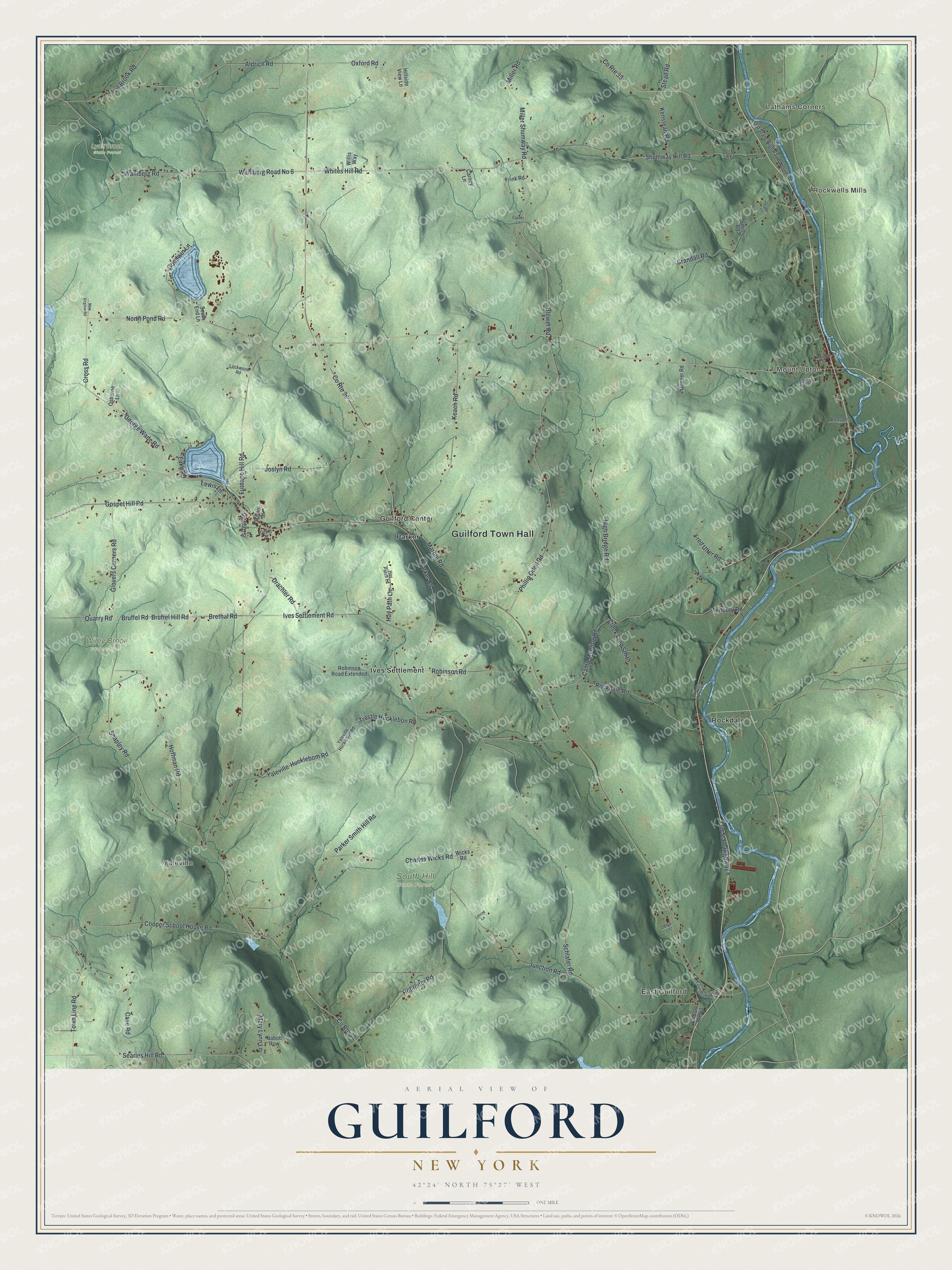 Watermarked full-map preview of Guilford, New York