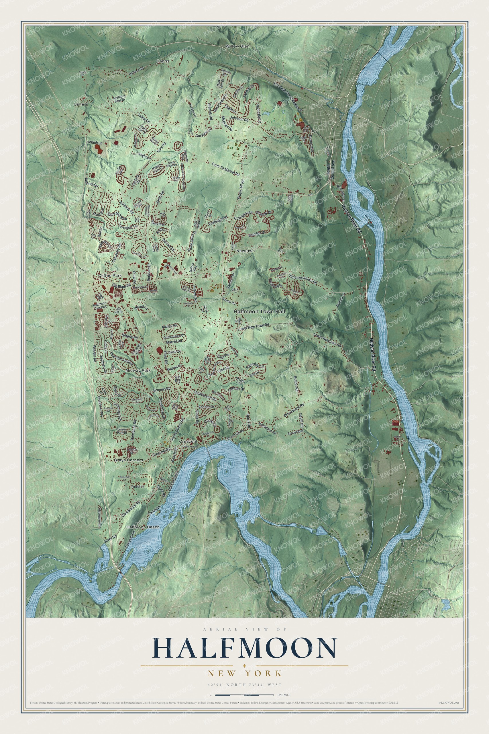 Watermarked full-map preview of Halfmoon, New York