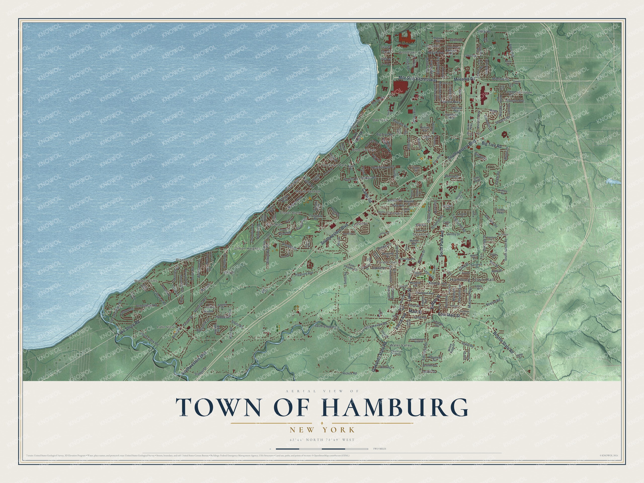 Watermarked full-map preview of Hamburg, New York