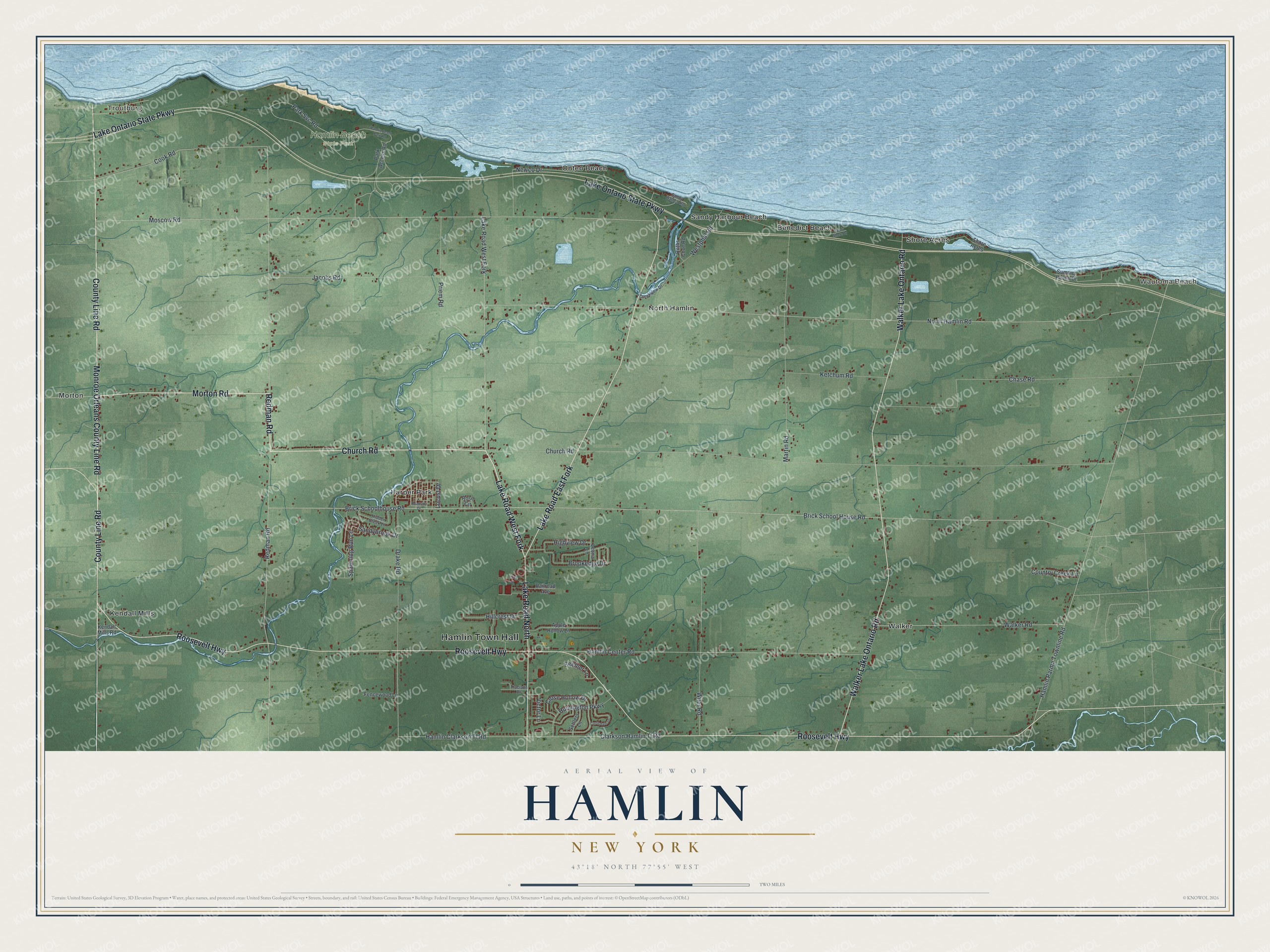 Watermarked full-map preview of Hamlin, New York