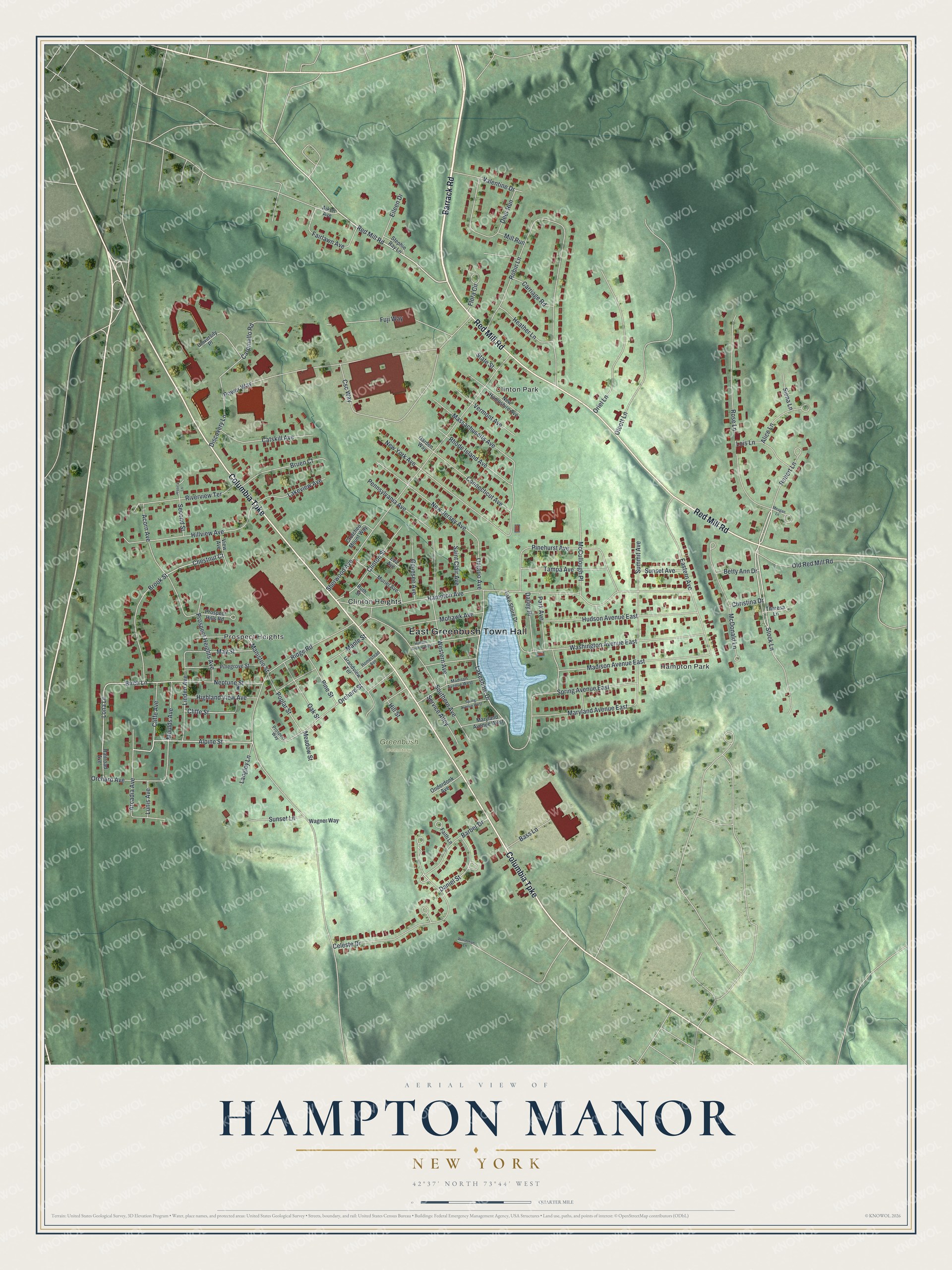 Watermarked full-map preview of Hampton Manor, New York