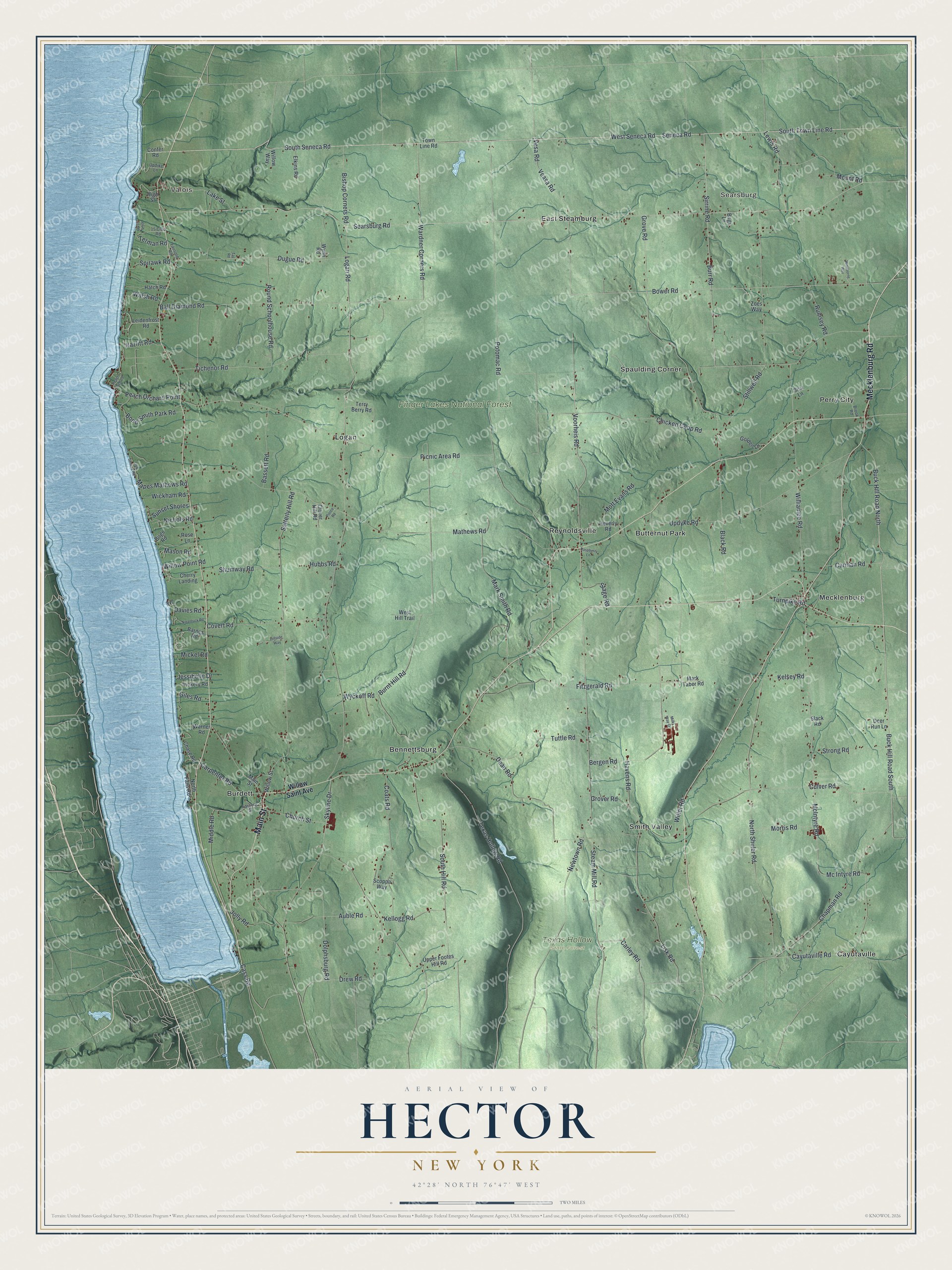 Watermarked full-map preview of Hector, New York