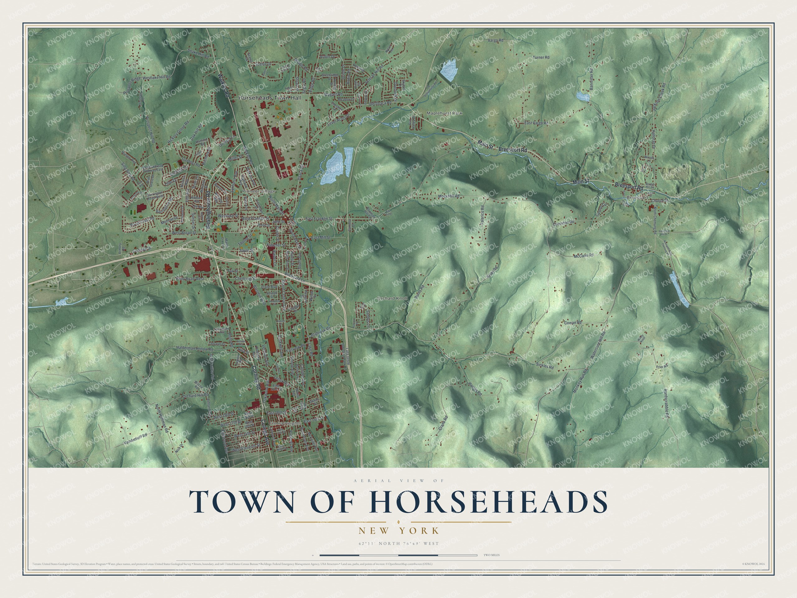 Watermarked full-map preview of Horseheads, New York