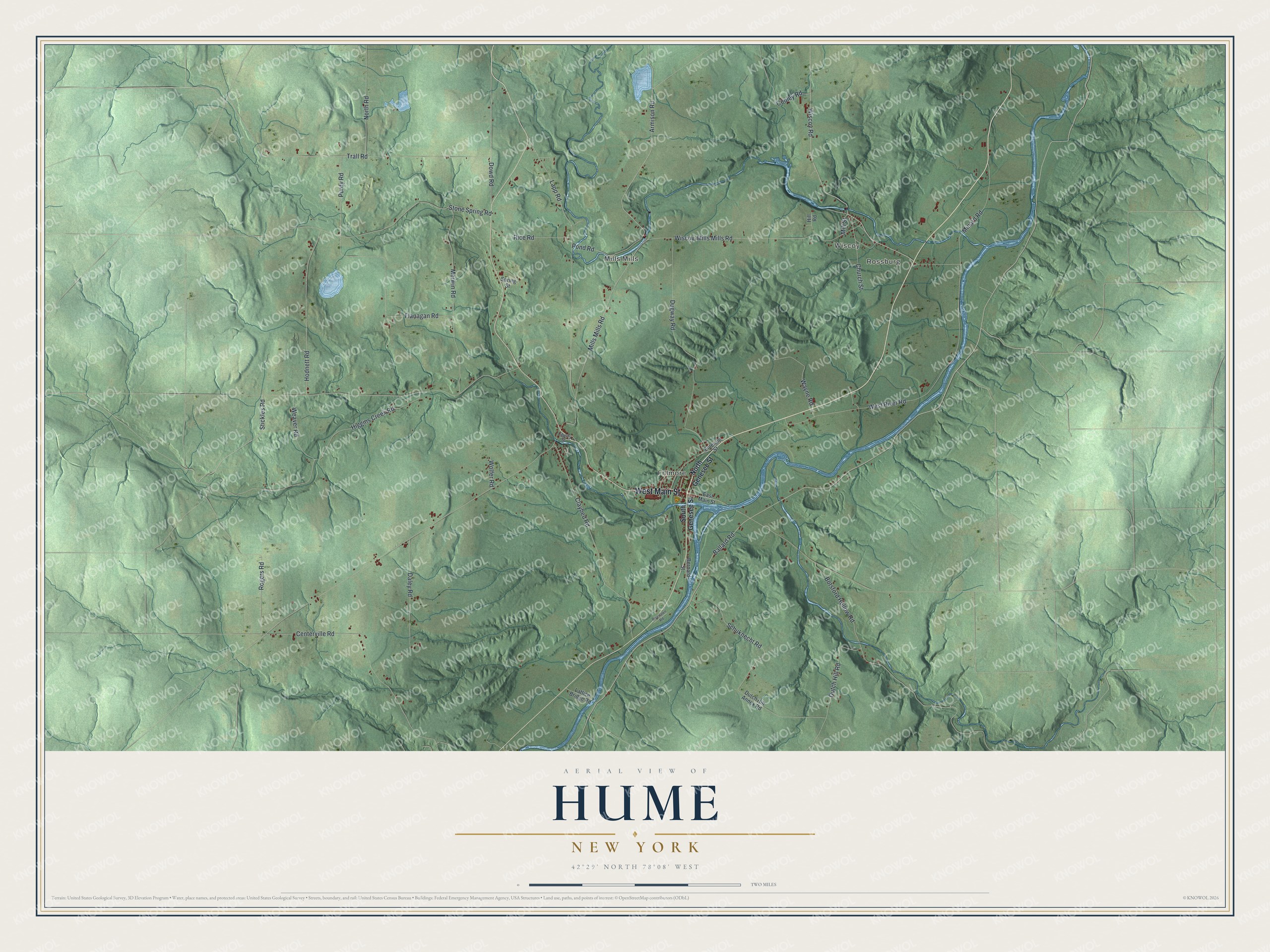 Watermarked full-map preview of Hume, New York