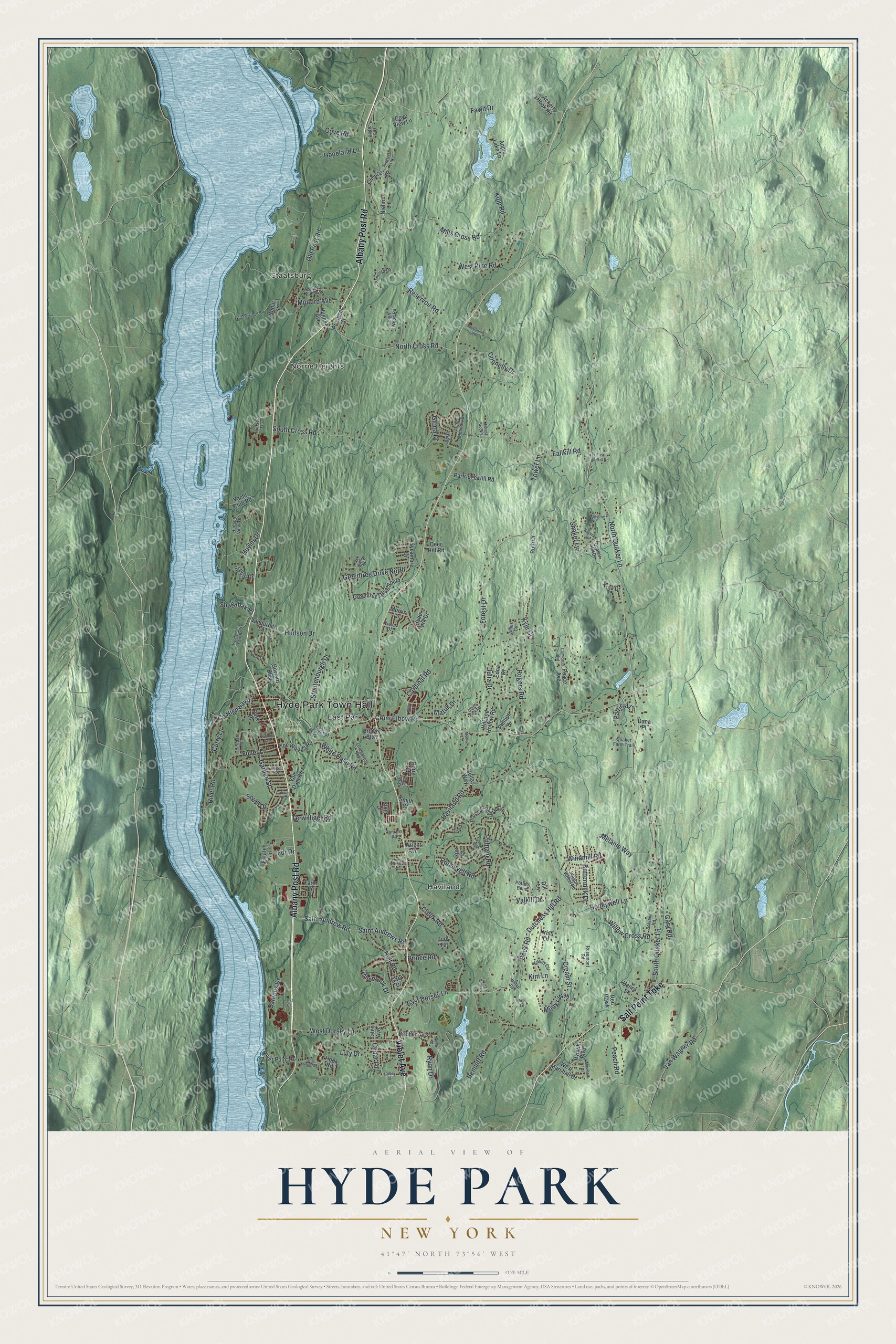 Watermarked full-map preview of Hyde Park, New York