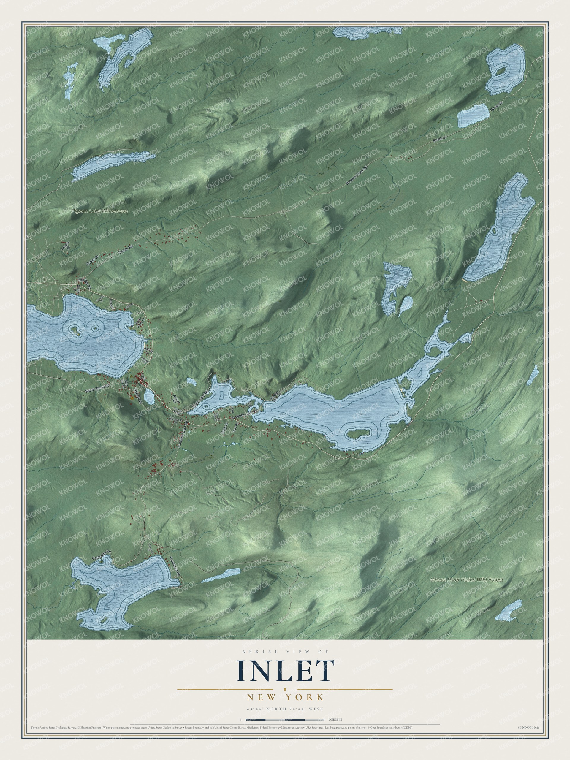 Watermarked full-map preview of Inlet, New York
