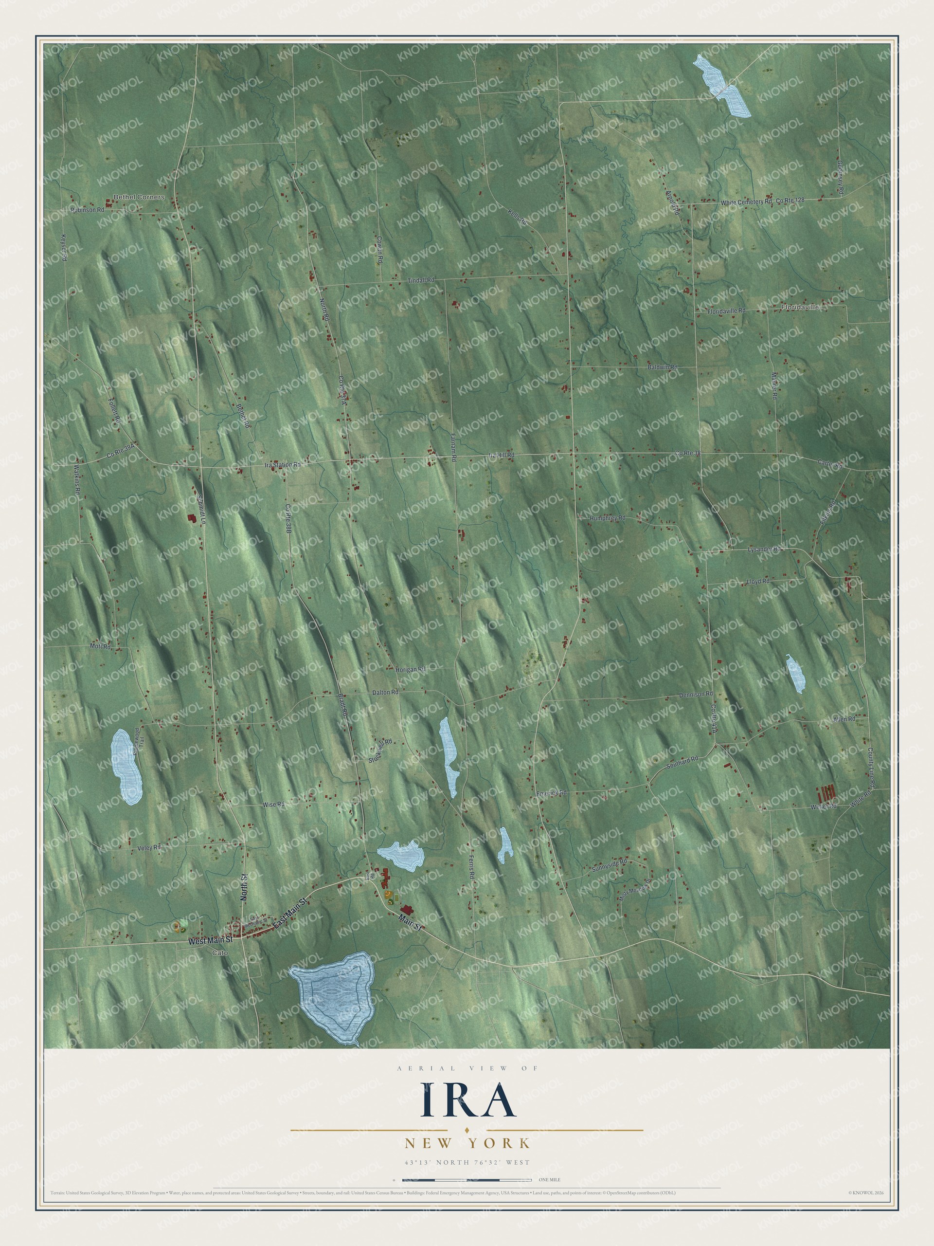 Watermarked full-map preview of Ira, New York