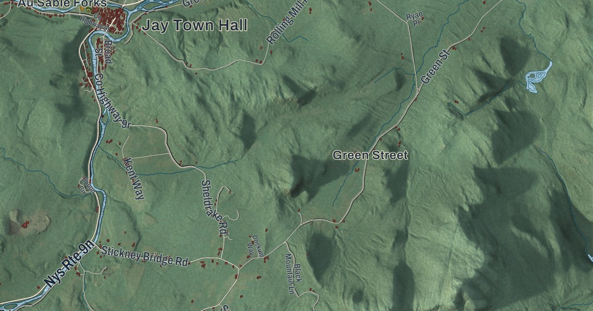 Map of Jay, New York, Drawn Like an Old Atlas