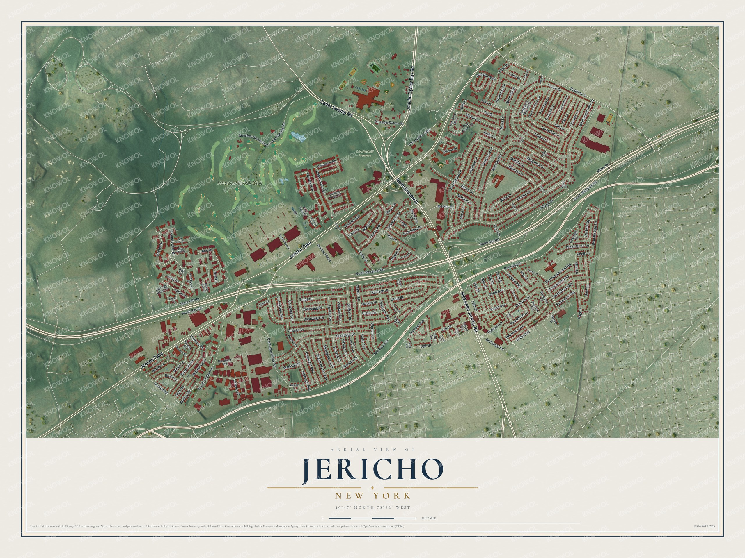 Watermarked full-map preview of Jericho, New York