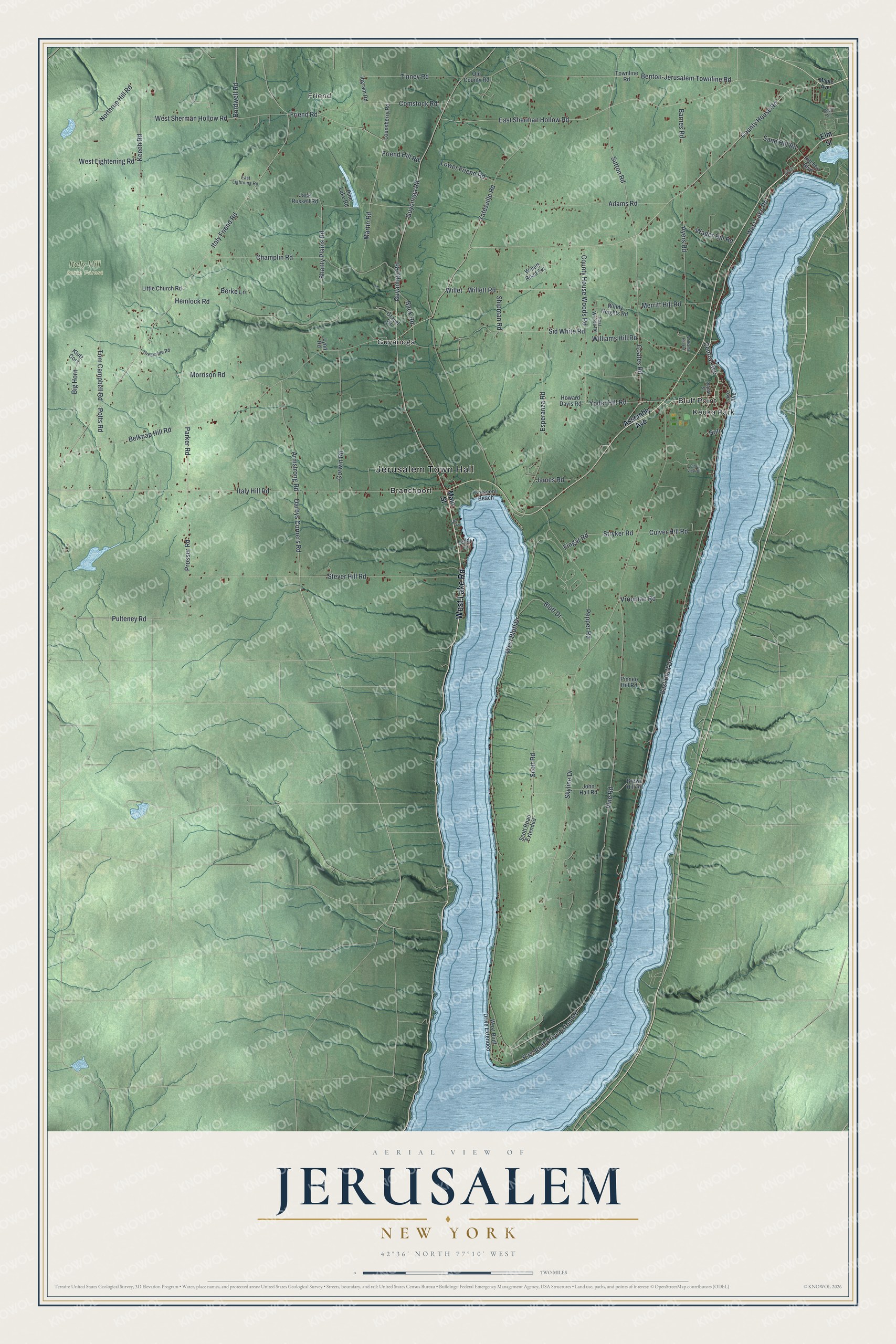 Watermarked full-map preview of Jerusalem, New York