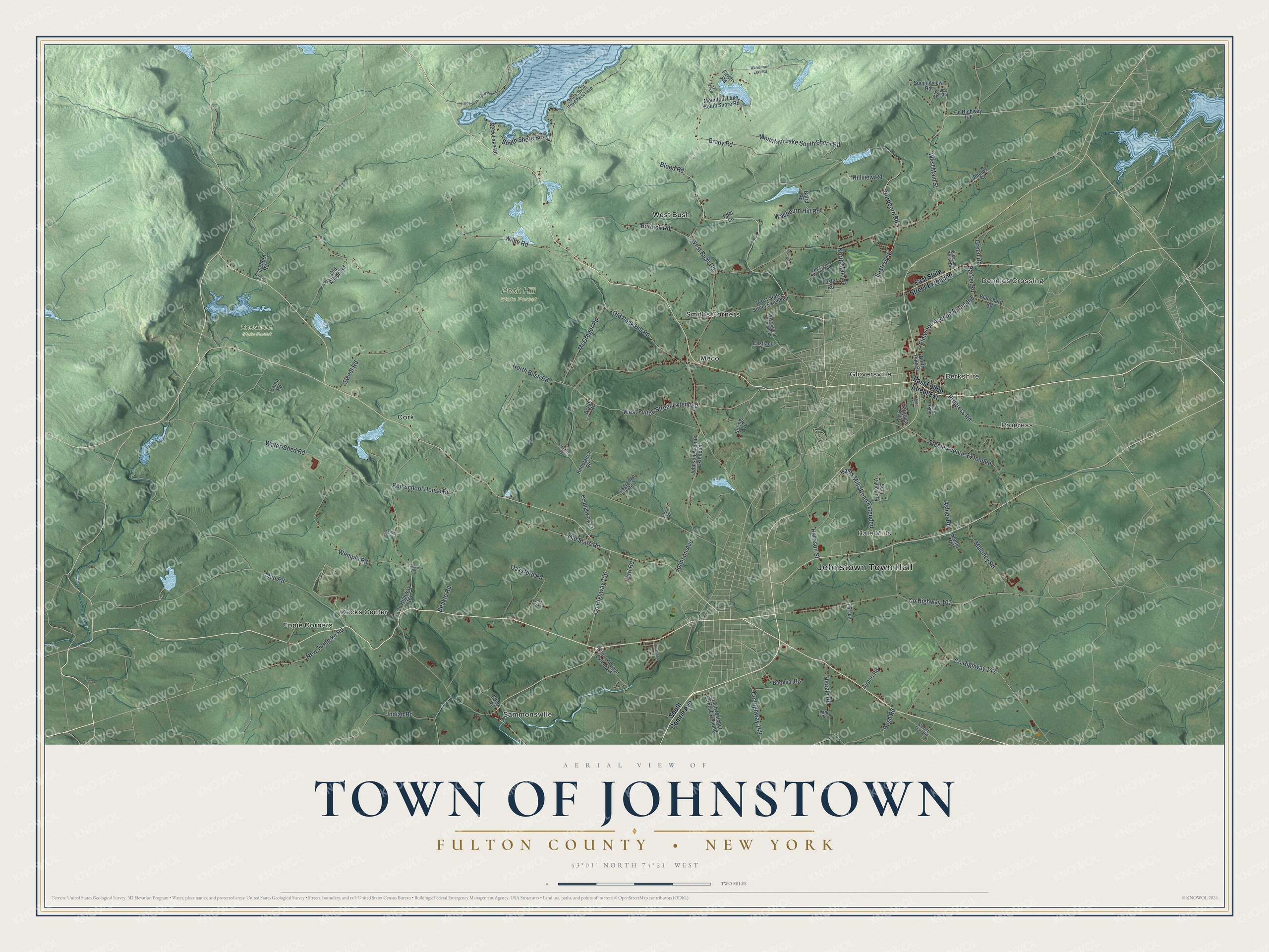 Watermarked full-map preview of Johnstown, New York