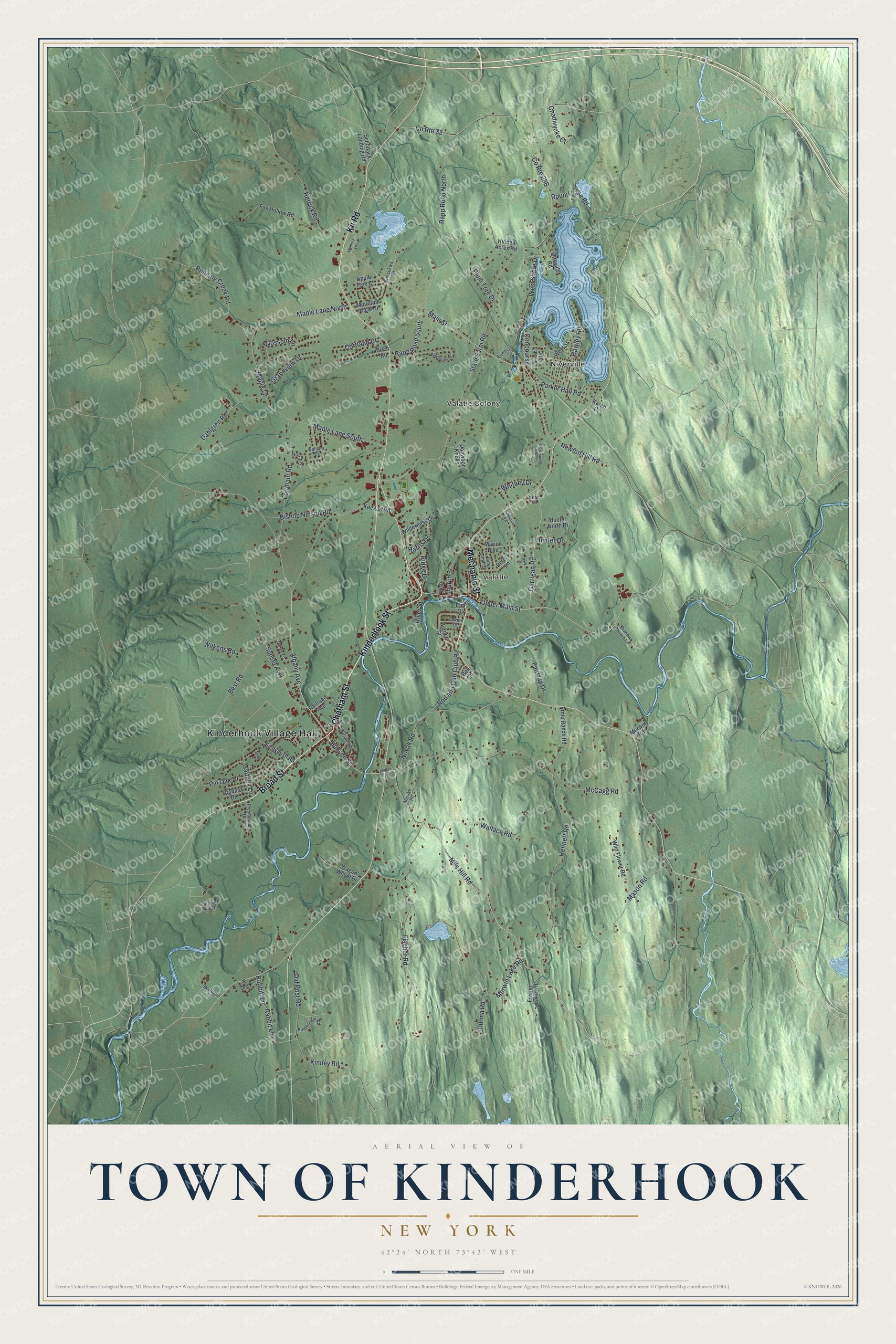 Watermarked full-map preview of Kinderhook, New York
