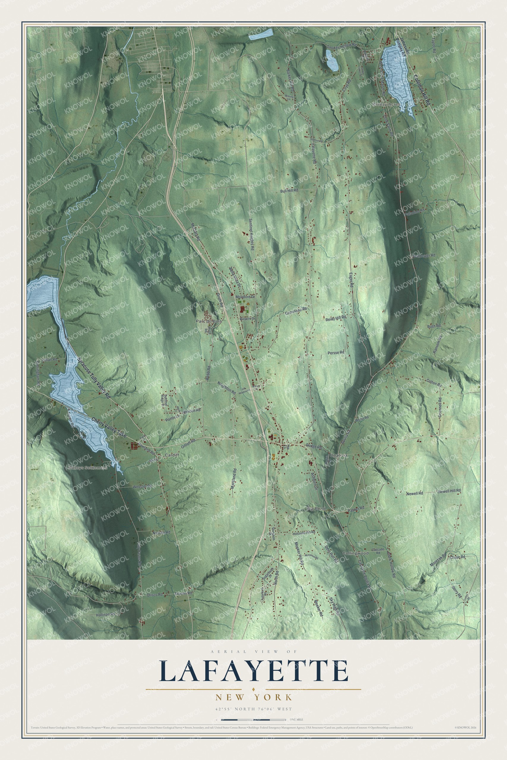 Watermarked full-map preview of LaFayette, New York