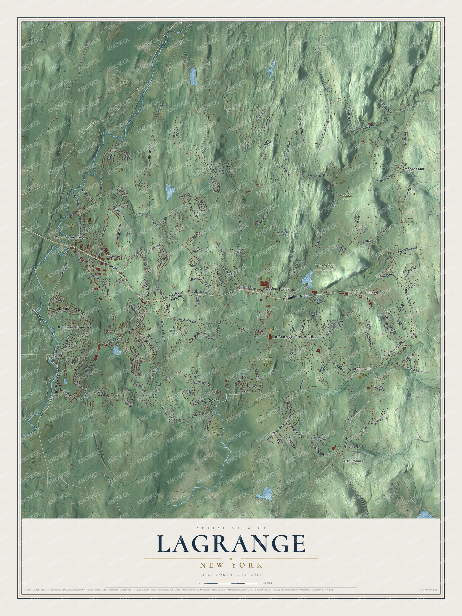 Watermarked full-map preview of LaGrange, New York