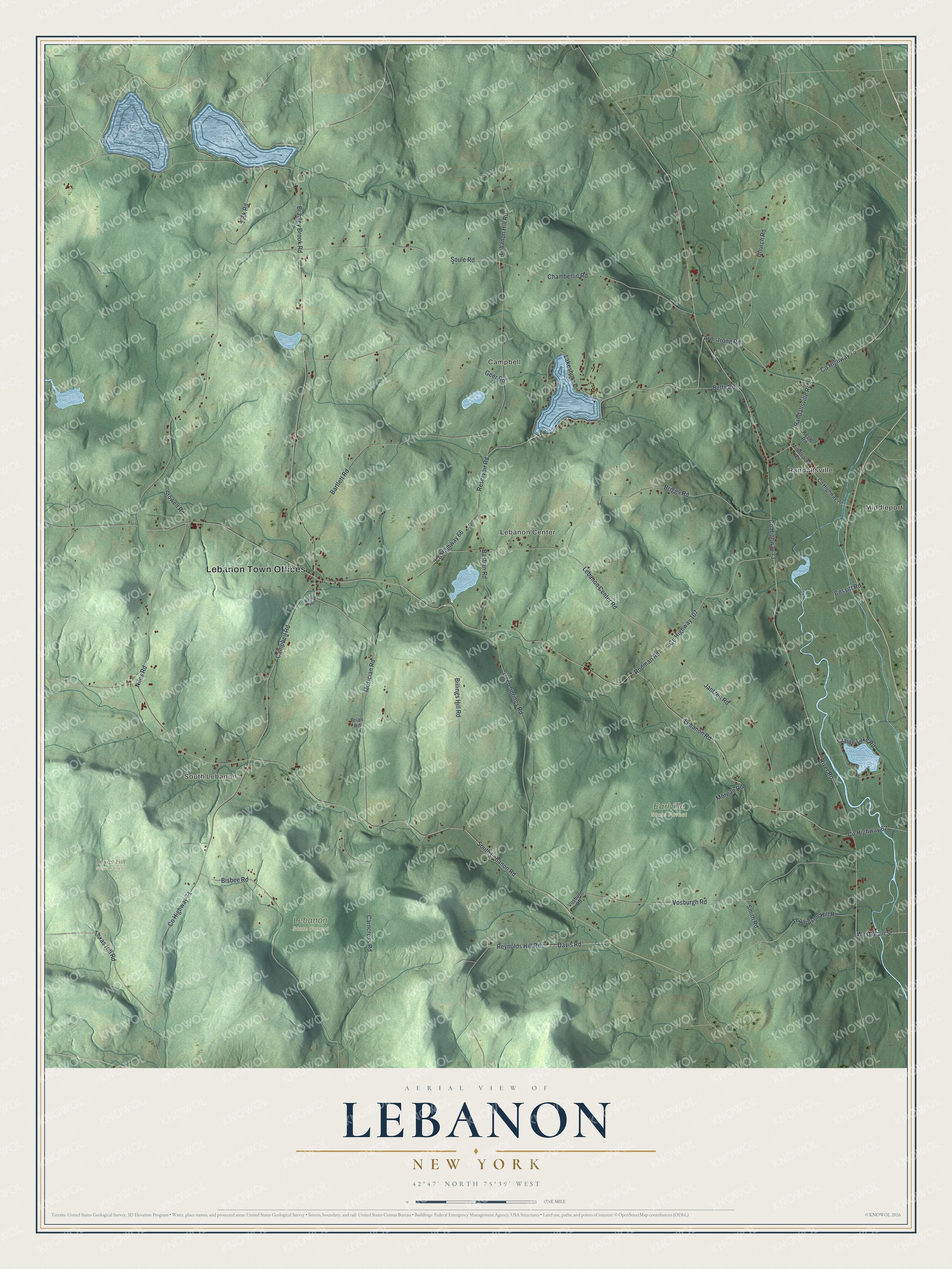 Watermarked full-map preview of Lebanon, New York
