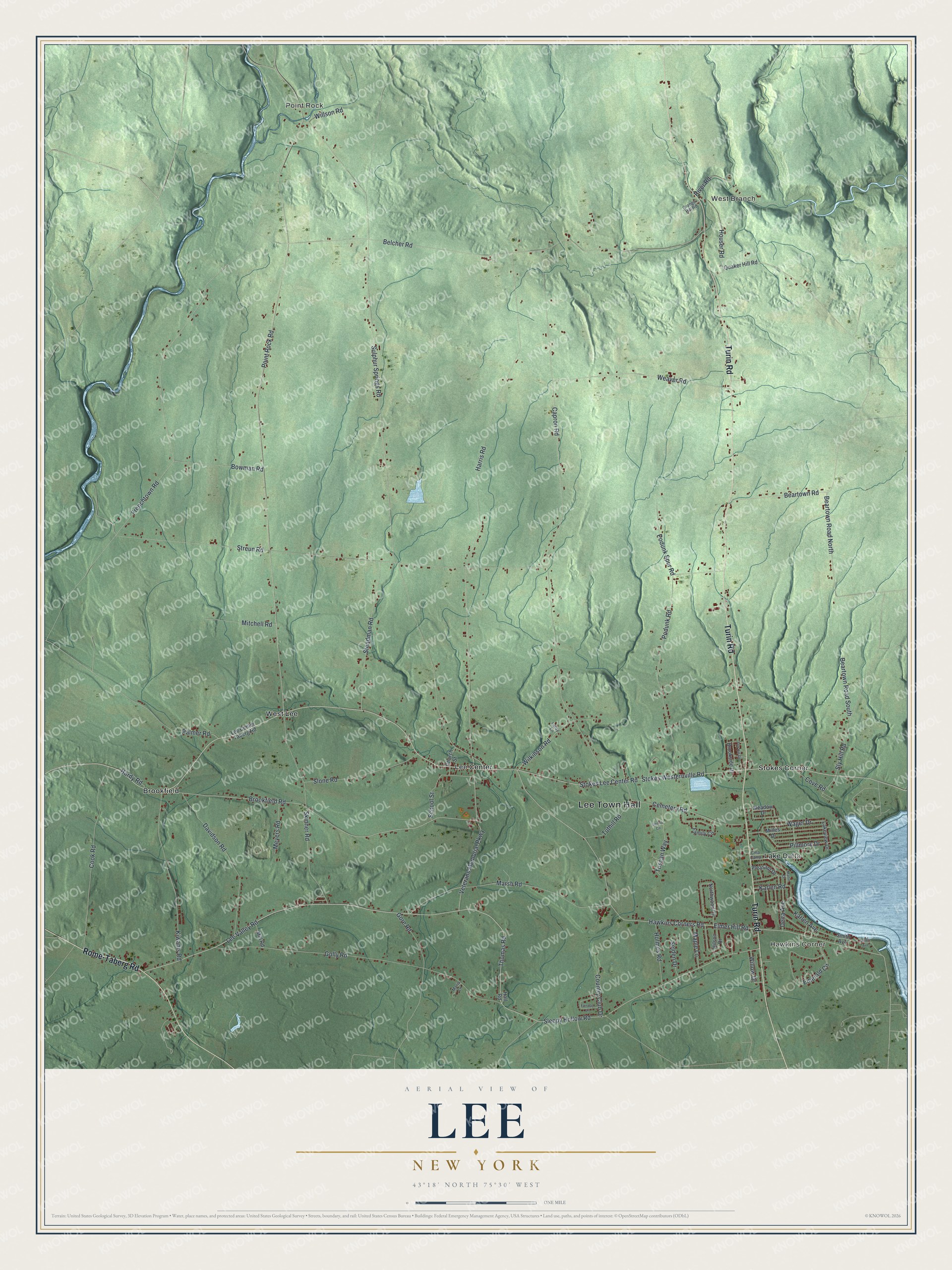Watermarked full-map preview of Lee, New York
