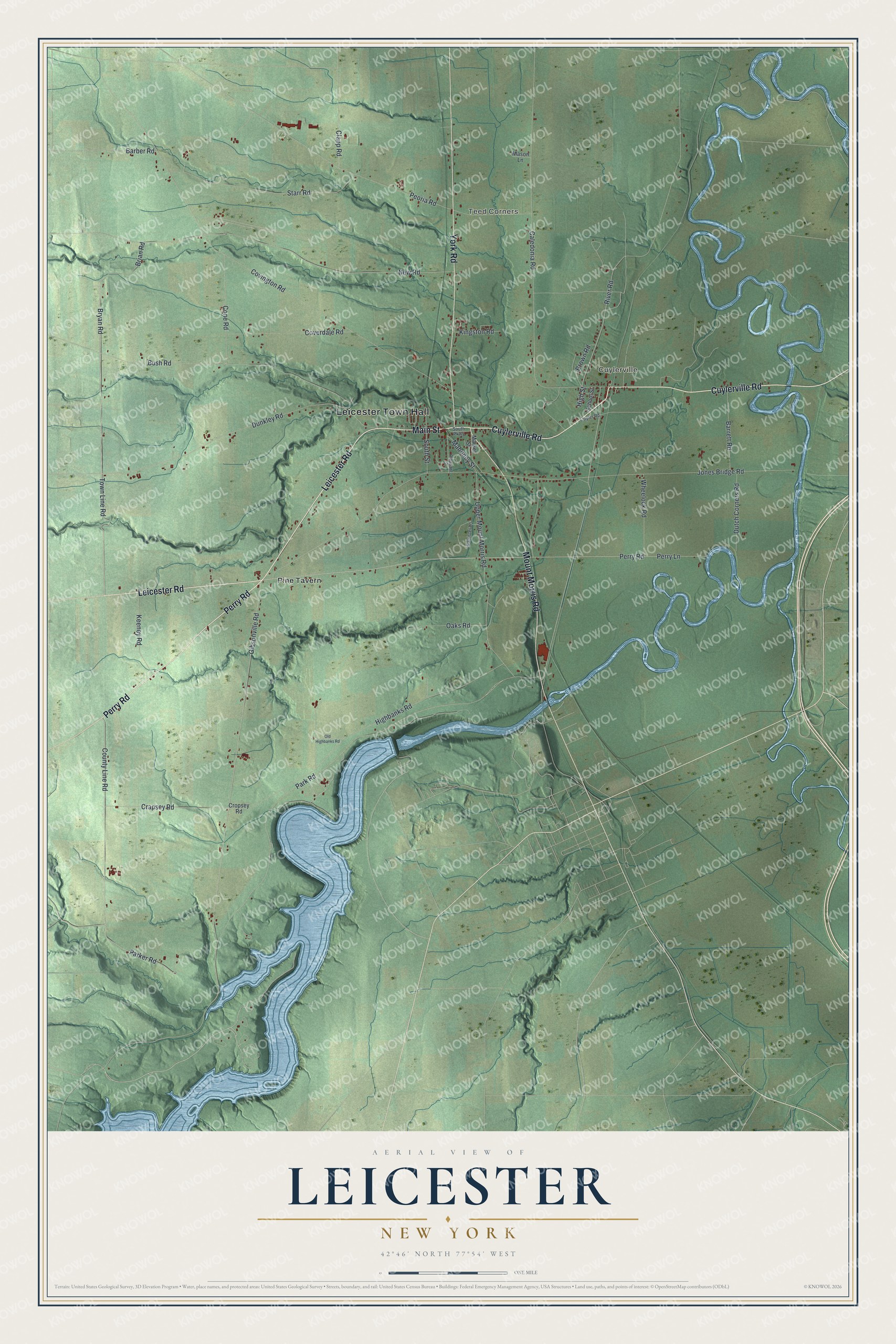Watermarked full-map preview of Leicester, New York