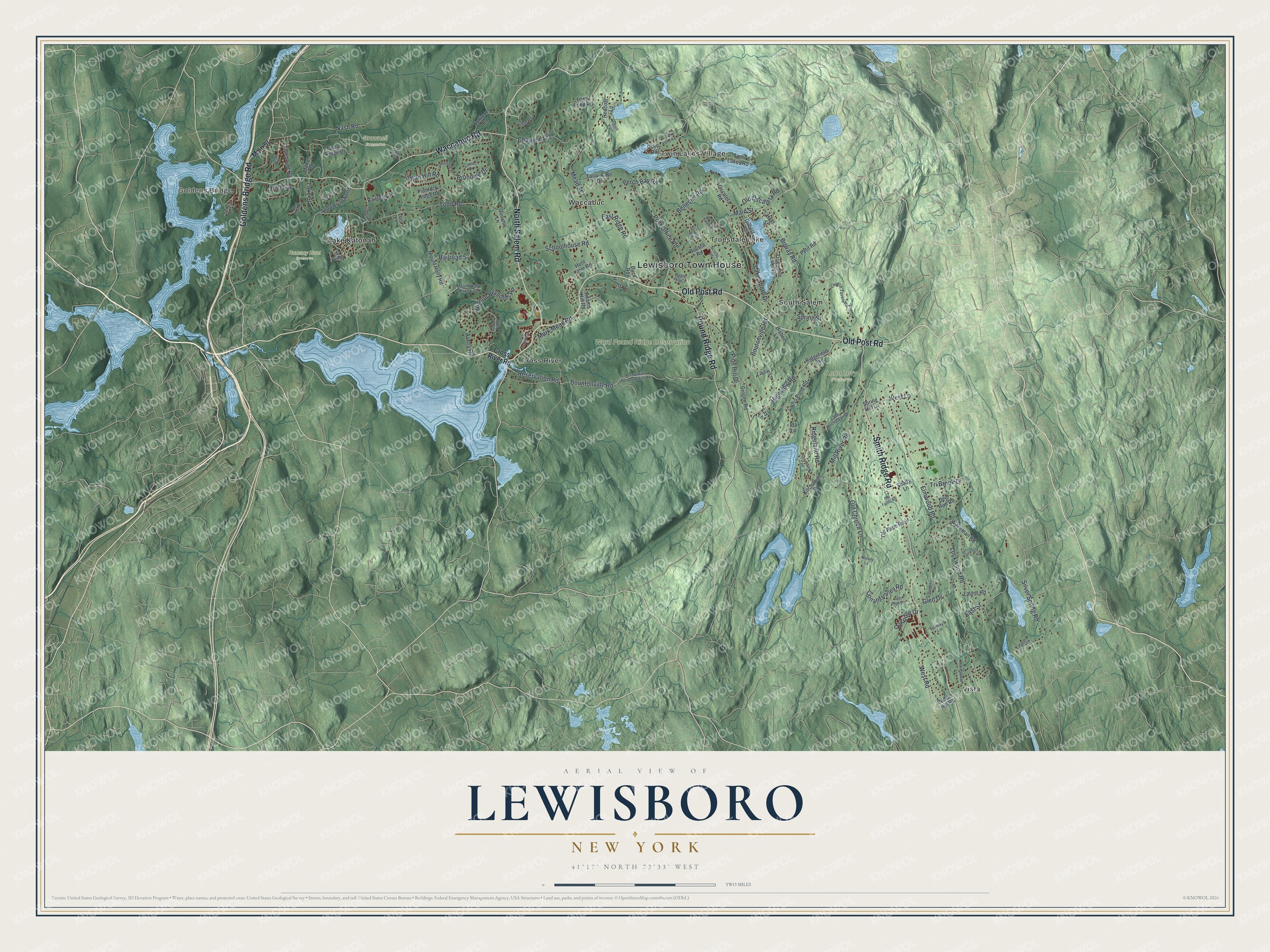 Watermarked full-map preview of Lewisboro, New York