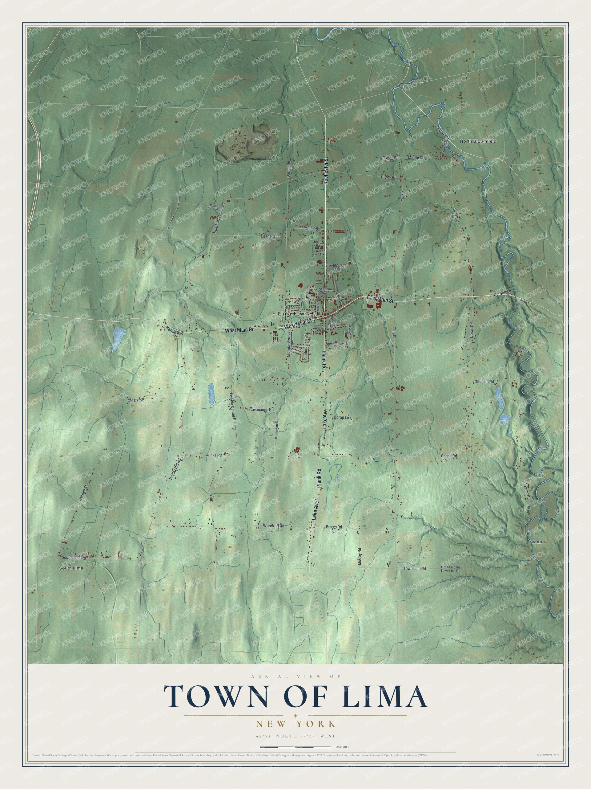 Watermarked full-map preview of Lima, New York