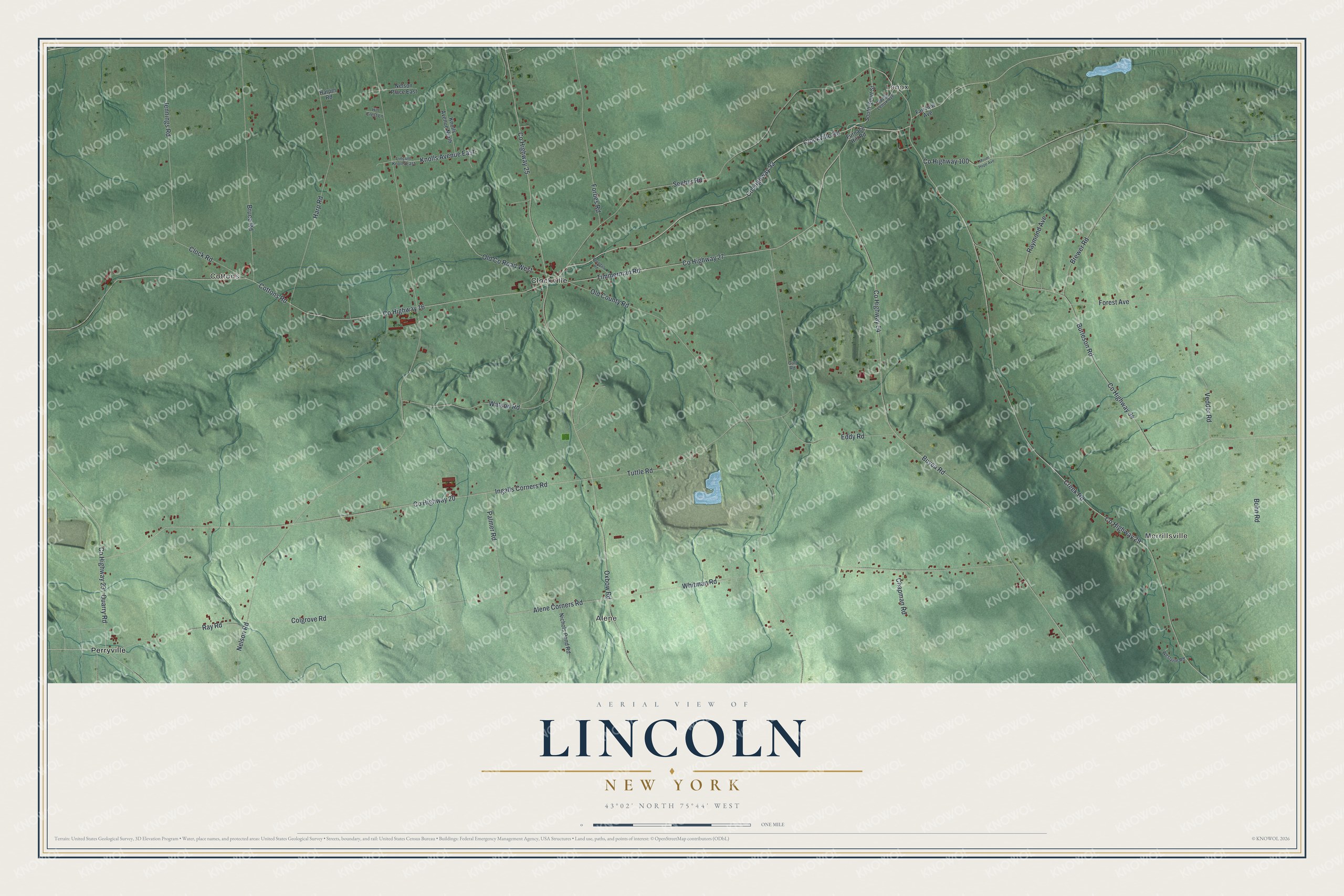 Watermarked full-map preview of Lincoln, New York