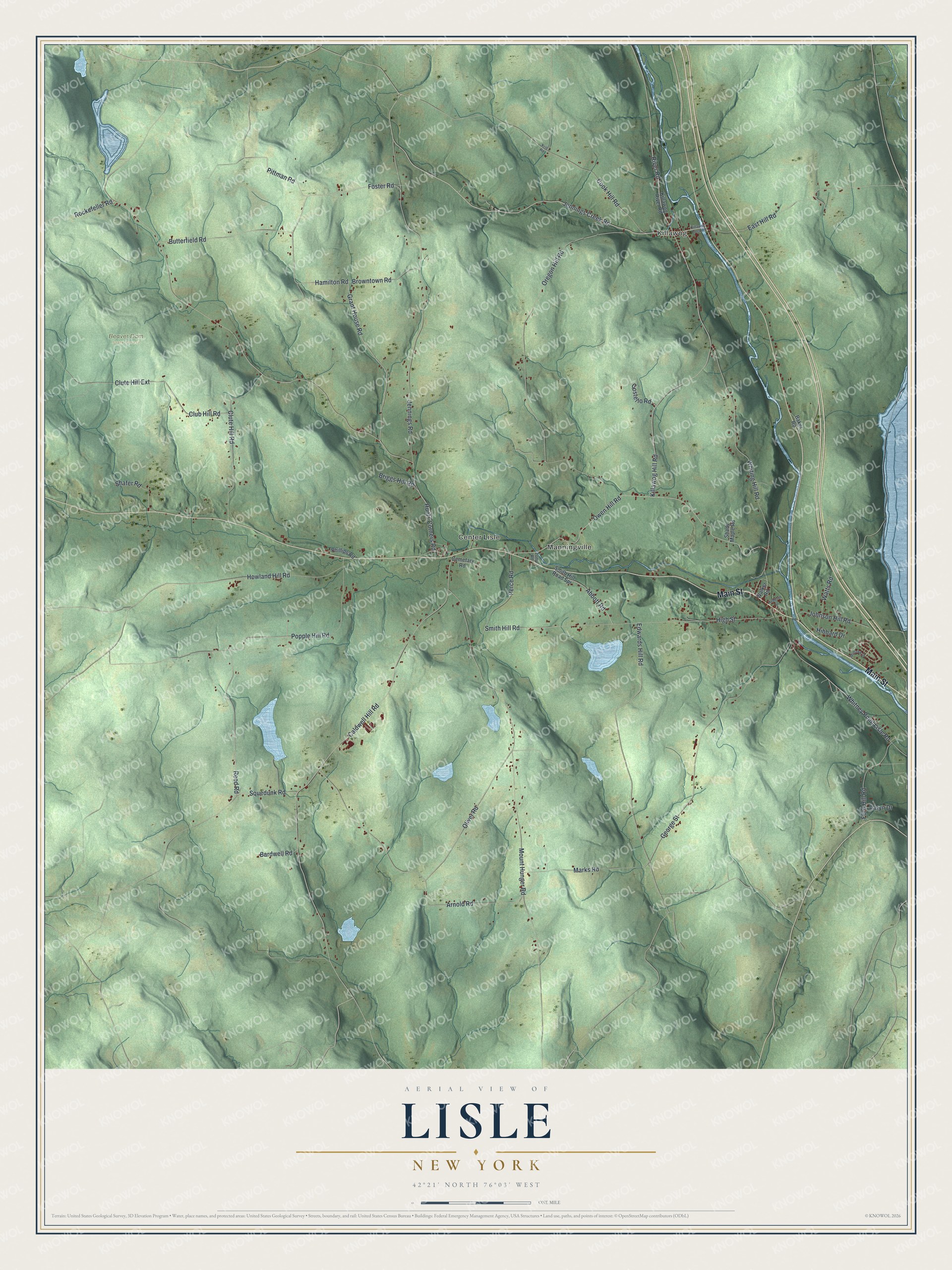 Watermarked full-map preview of Lisle, New York