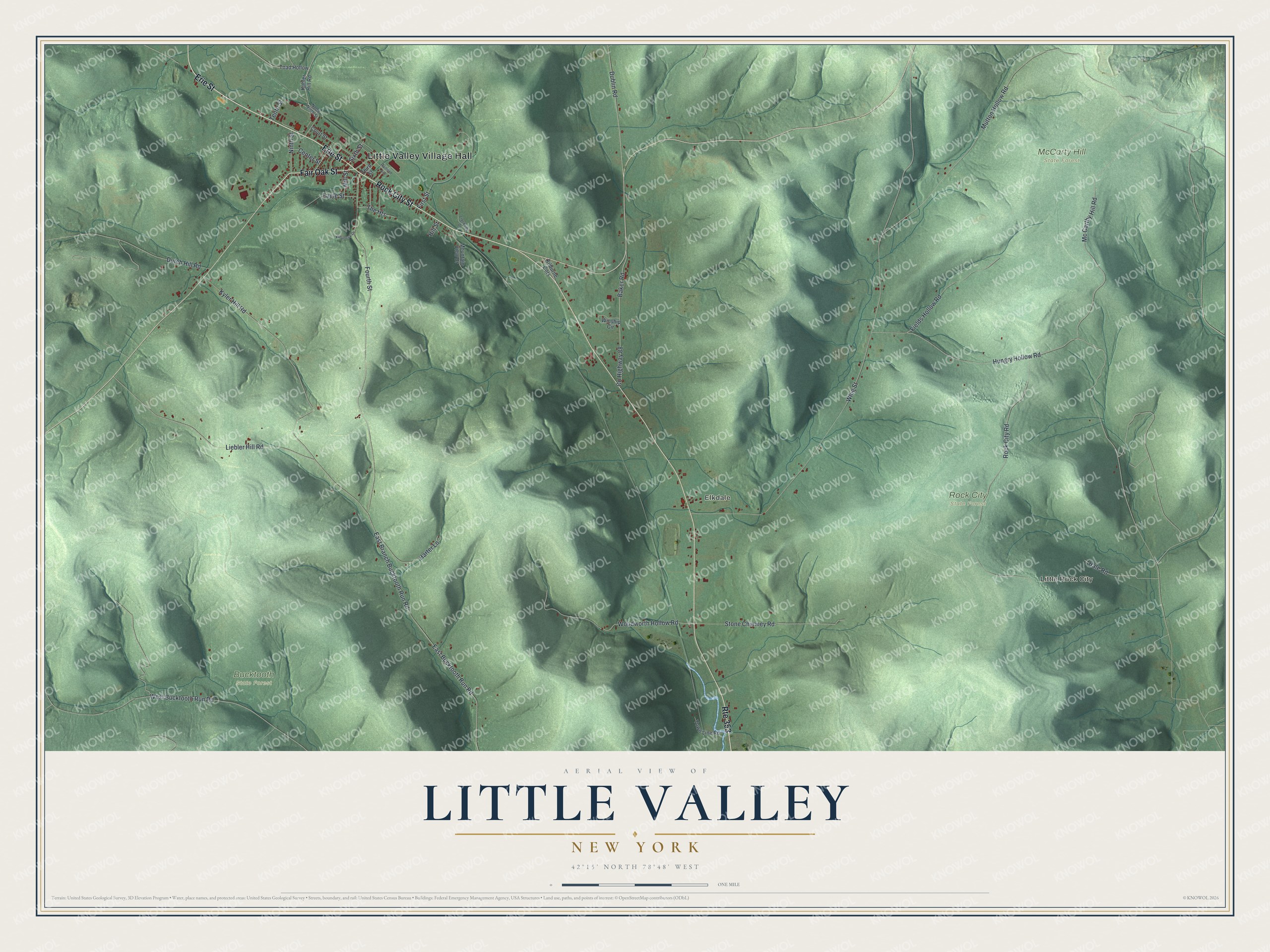 Watermarked full-map preview of Little Valley, New York