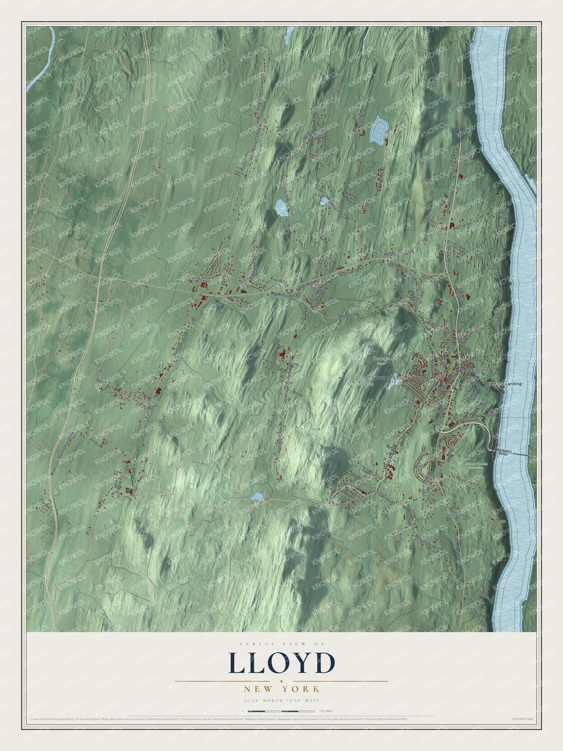 Watermarked full-map preview of Lloyd, New York