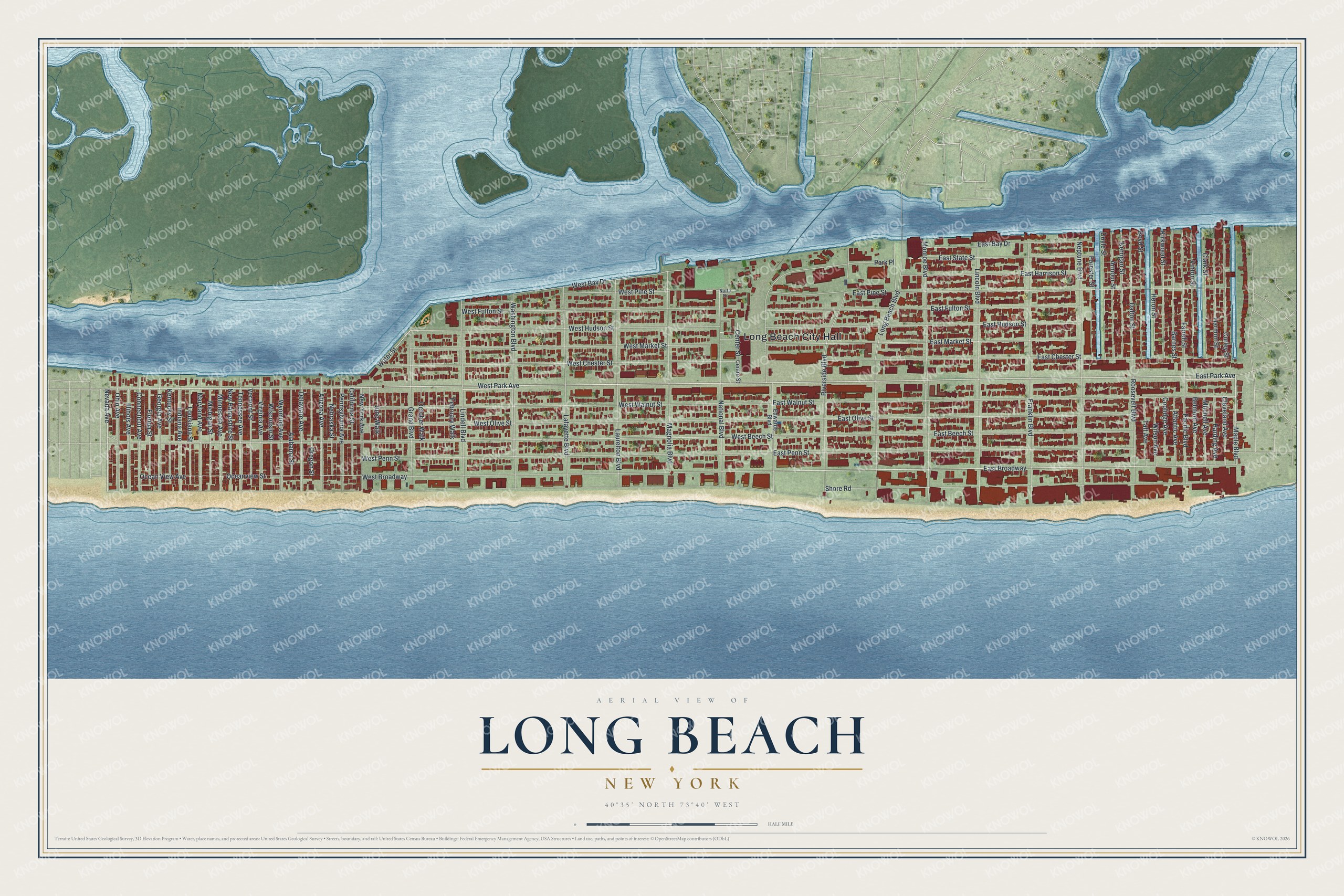 Watermarked full-map preview of Long Beach, New York