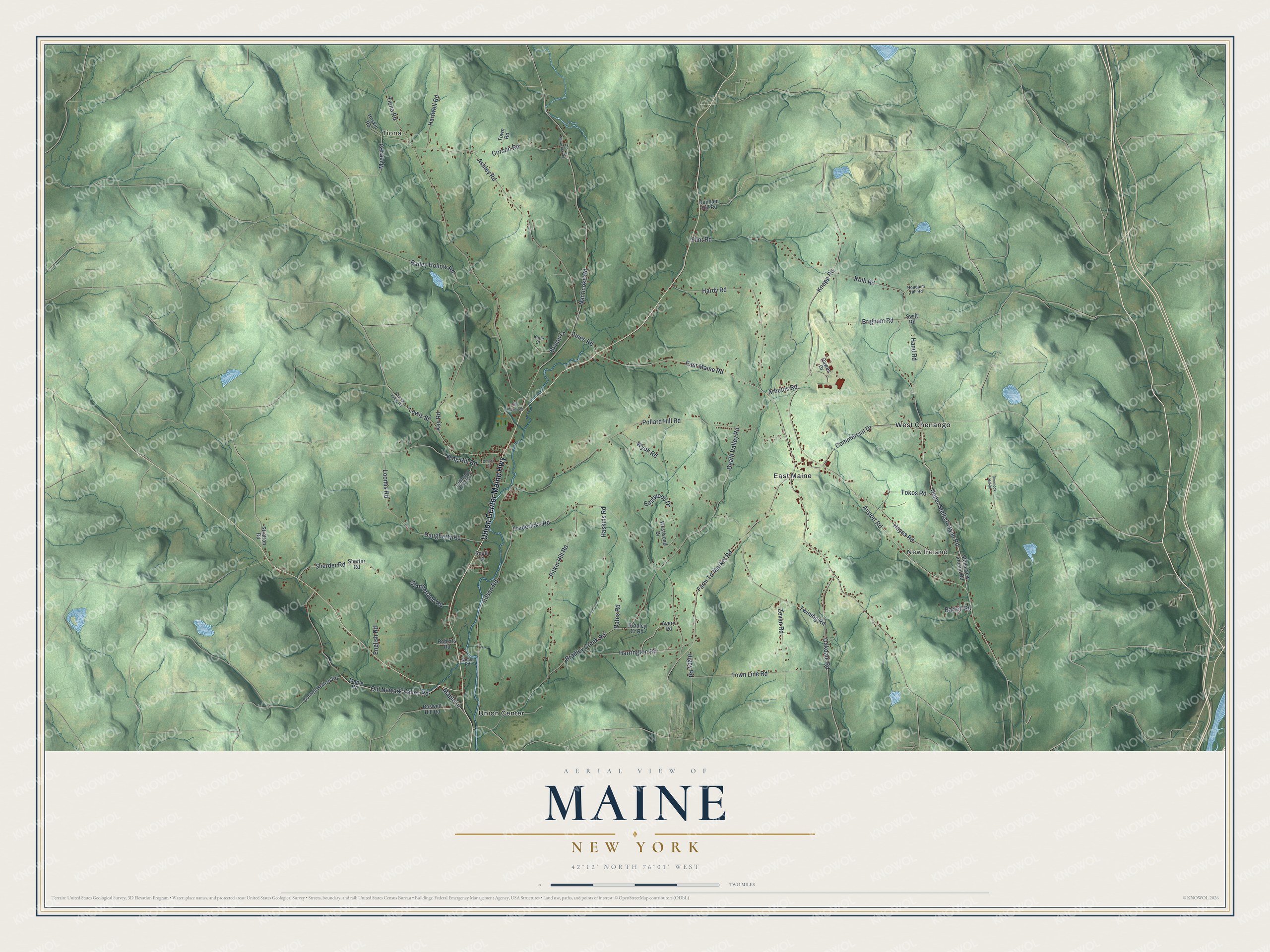 Watermarked full-map preview of Maine, New York