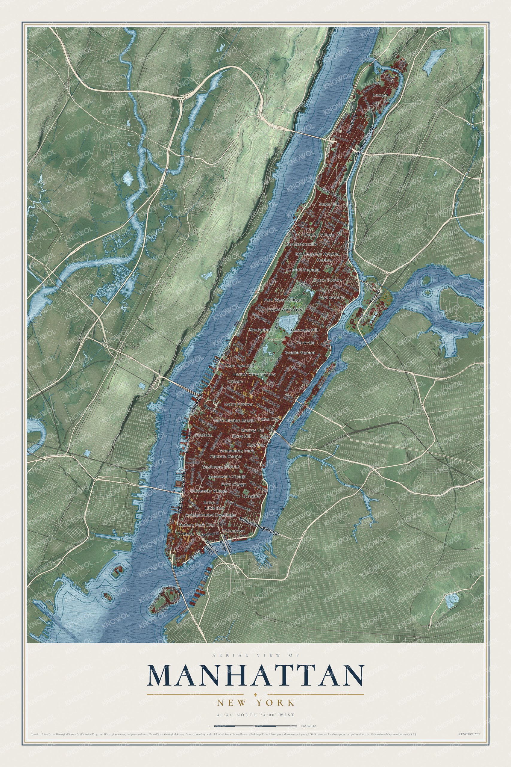 Watermarked full-map preview of Manhattan, New York