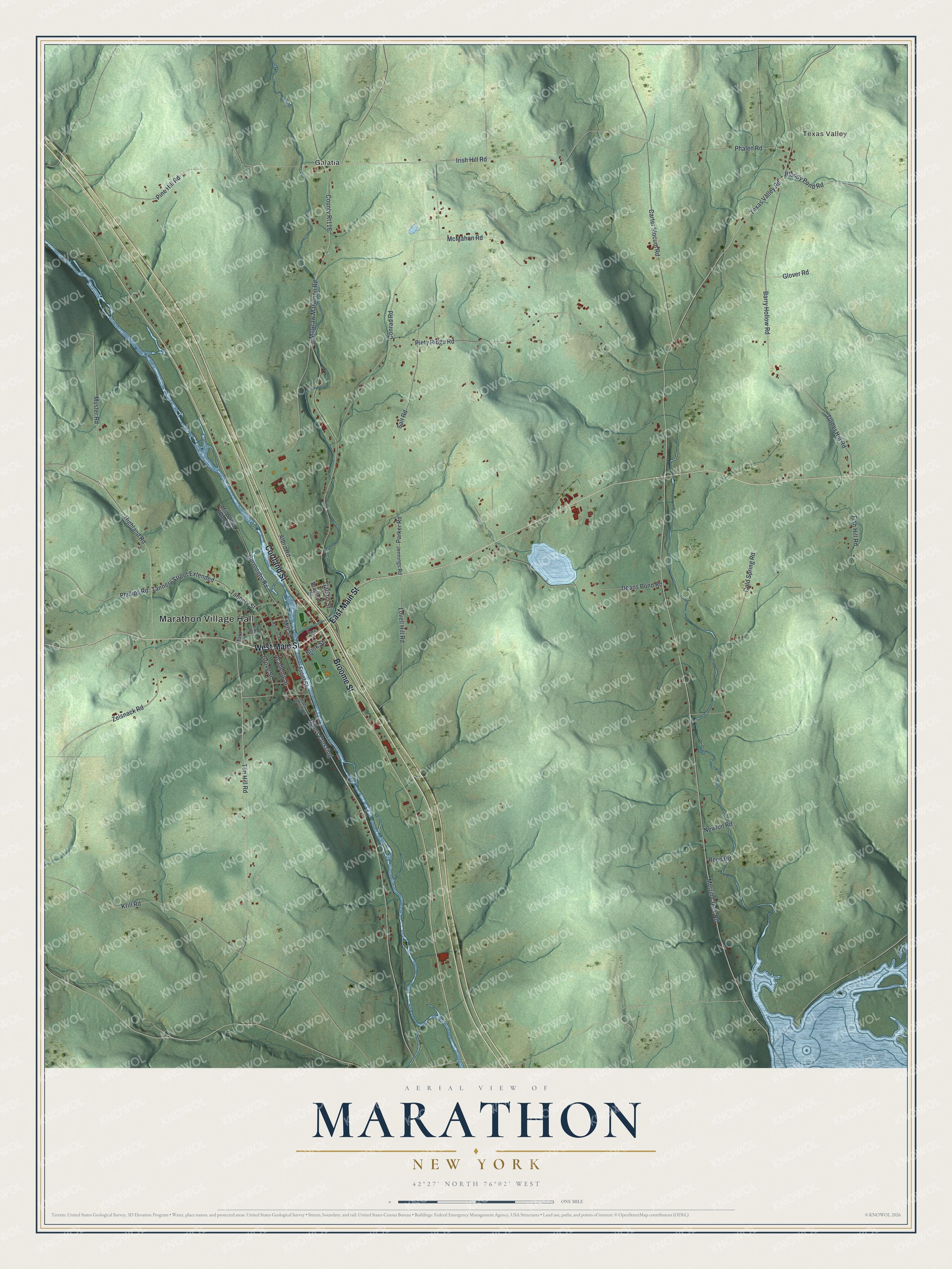 Watermarked full-map preview of Marathon, New York