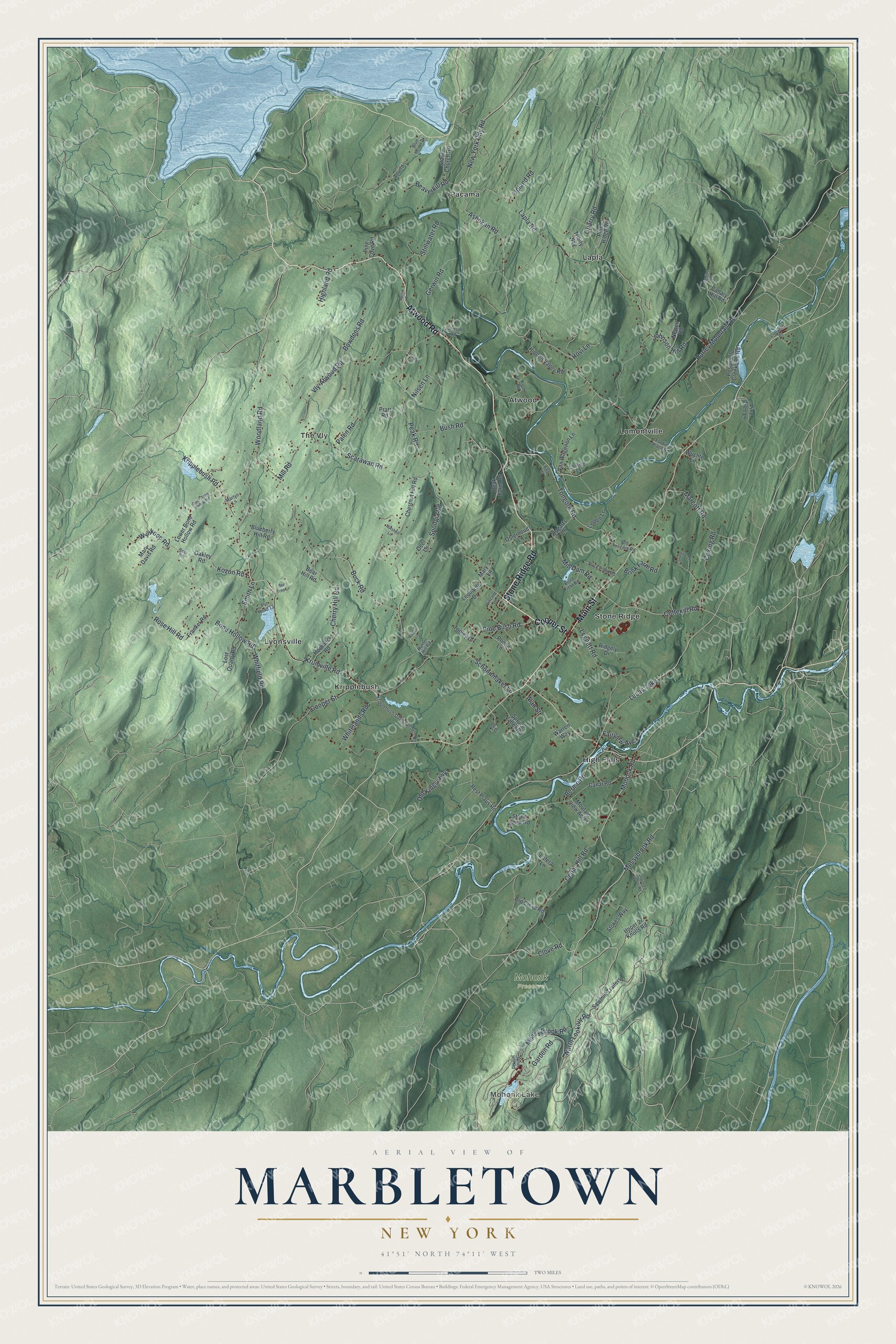 Watermarked full-map preview of Marbletown, New York