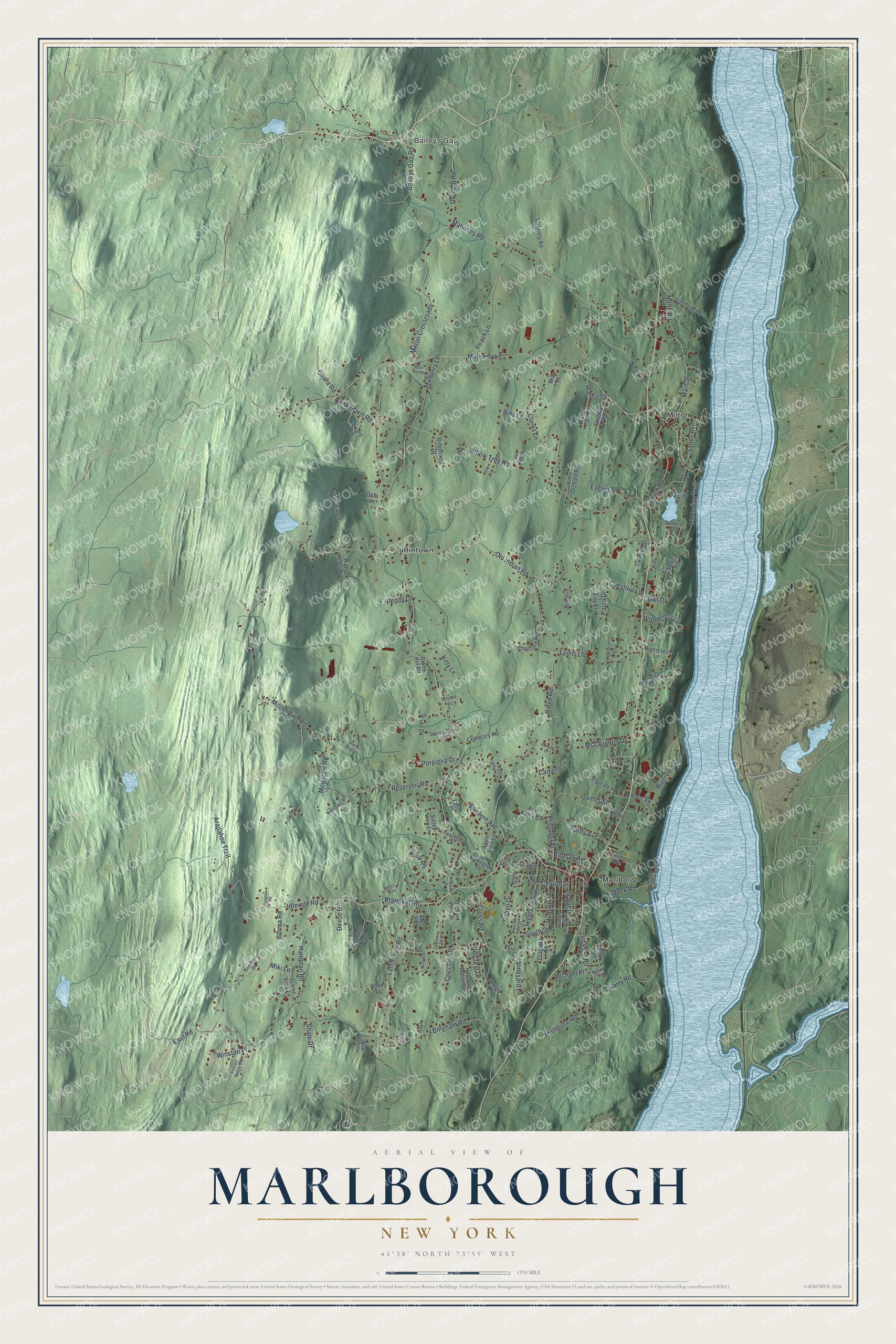 Watermarked full-map preview of Marlborough, New York