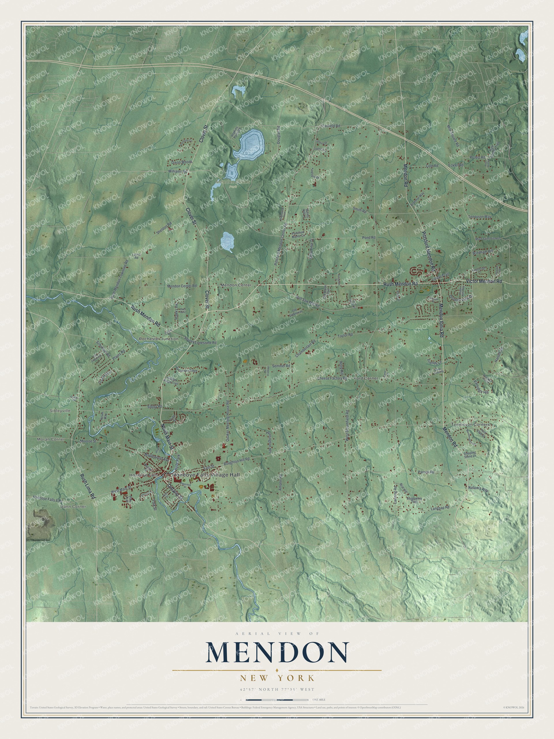 Watermarked full-map preview of Mendon, New York