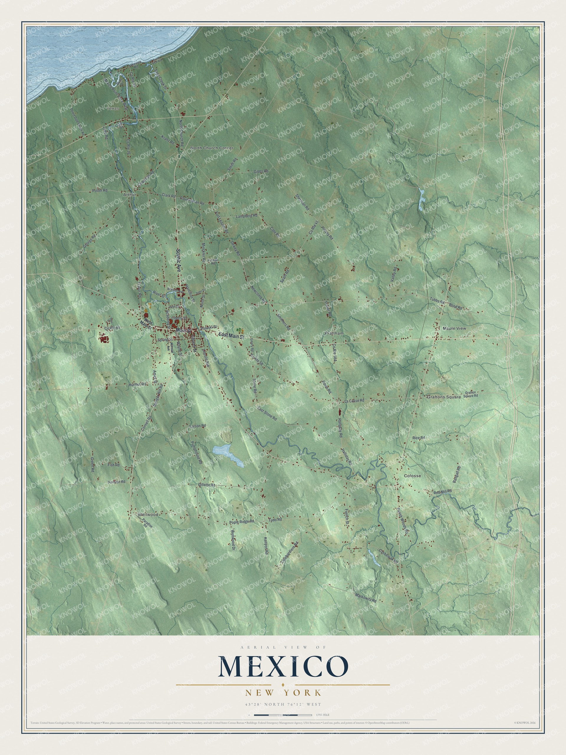 Watermarked full-map preview of Mexico, New York