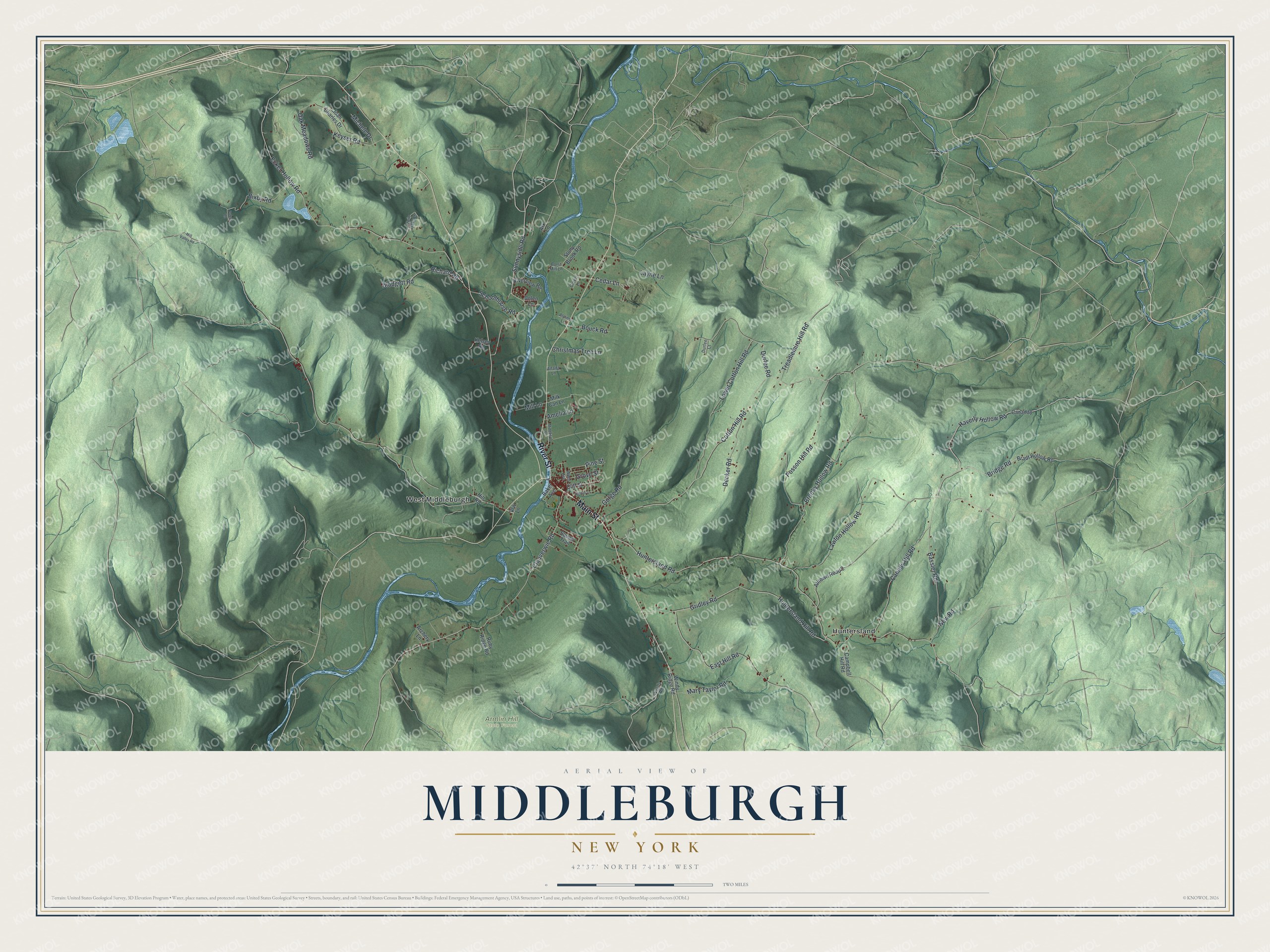 Watermarked full-map preview of Middleburgh, New York