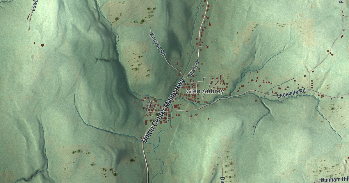 Close-up of streets and buildings in Nanticoke, New York