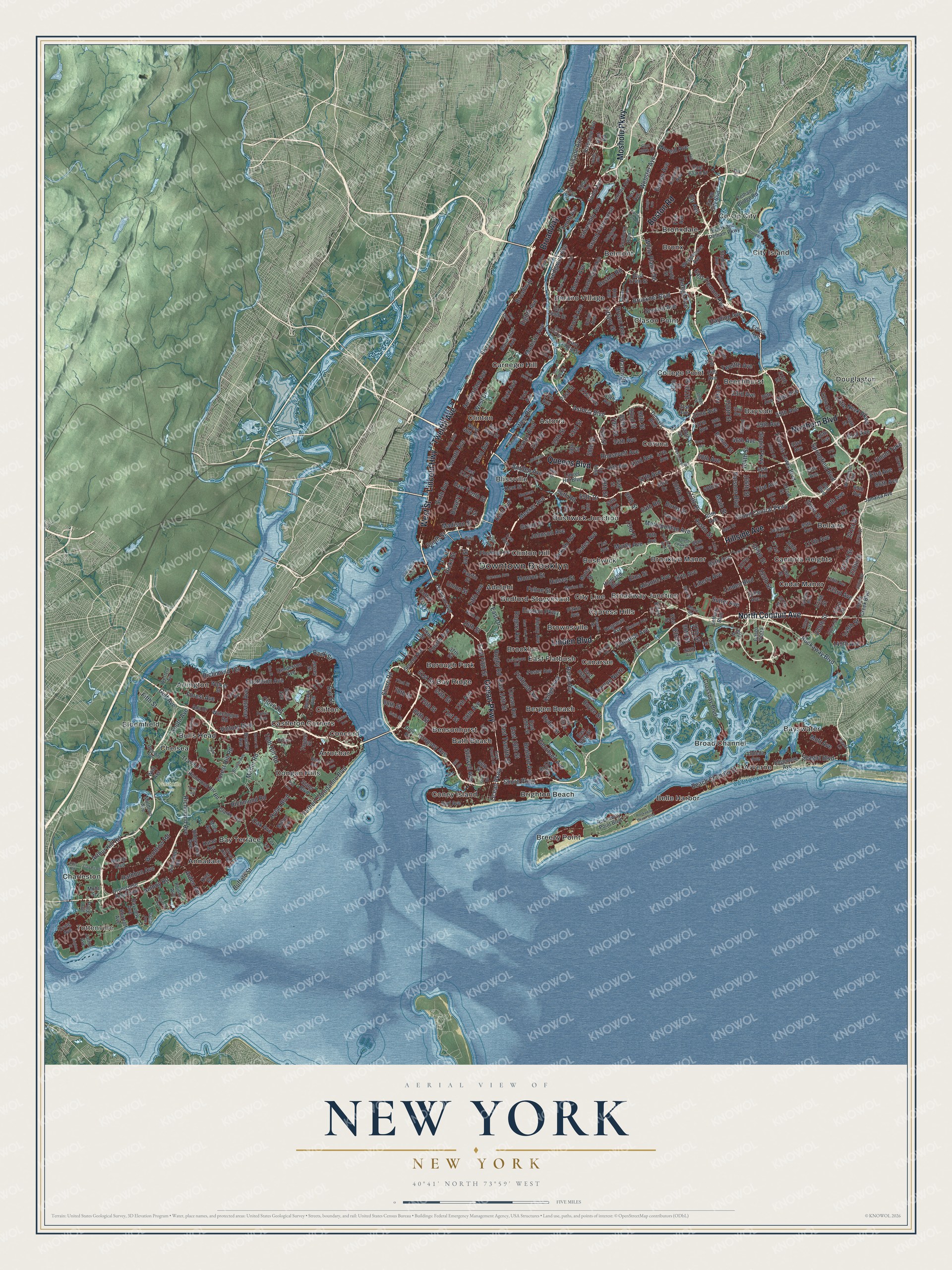 Watermarked full-map preview of New York, New York