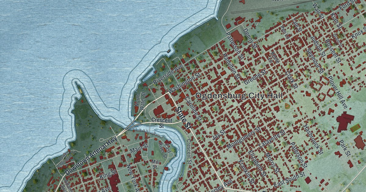 Map of Ogdensburg, New York