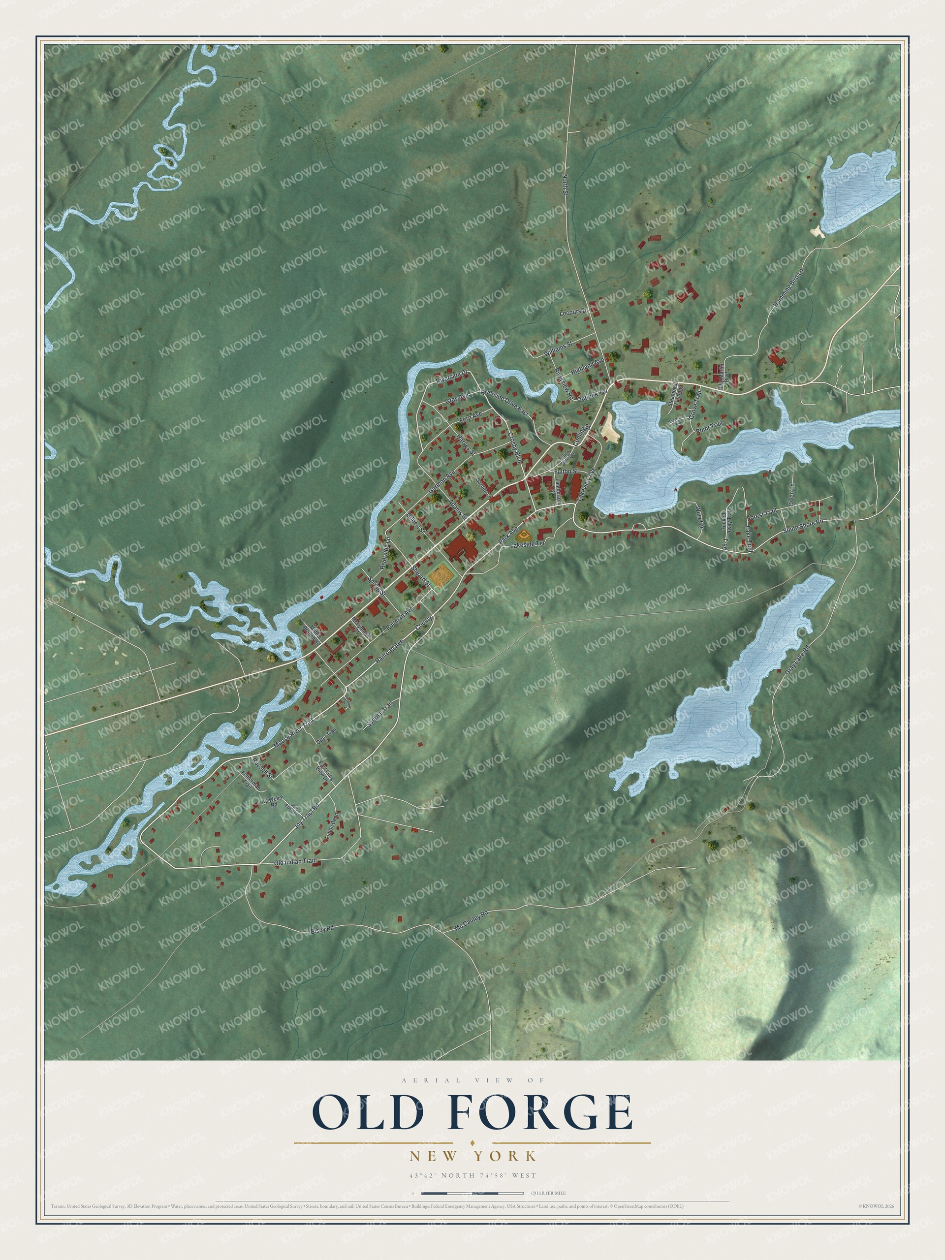 Watermarked full-map preview of Old Forge, New York