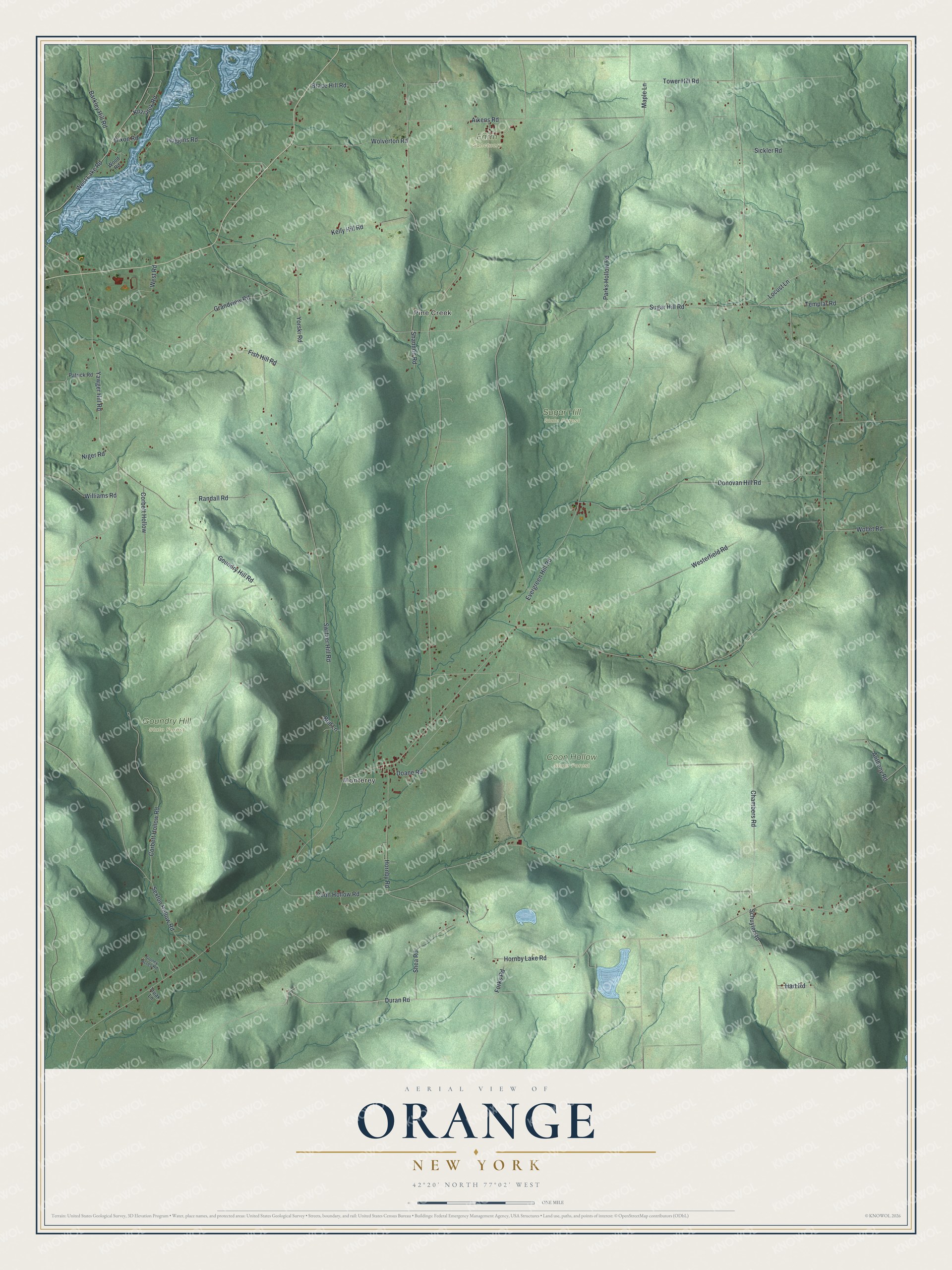 Watermarked full-map preview of Orange, New York